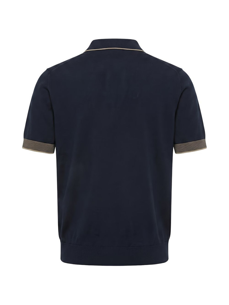zip-fastening fine-knit polo shirt 3