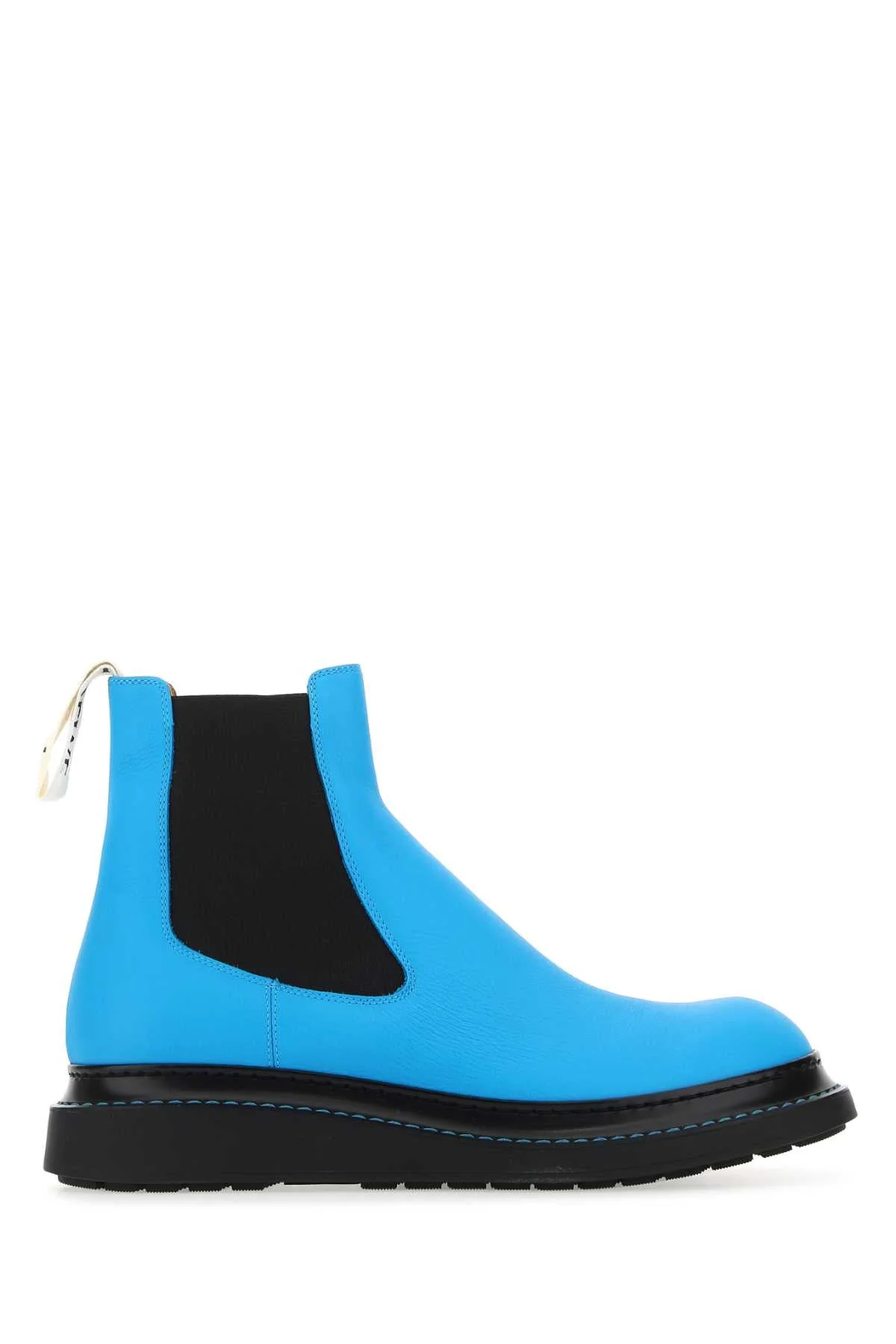 Loewe Men Fluo Light-Blue Leather Ankle Boots - 1