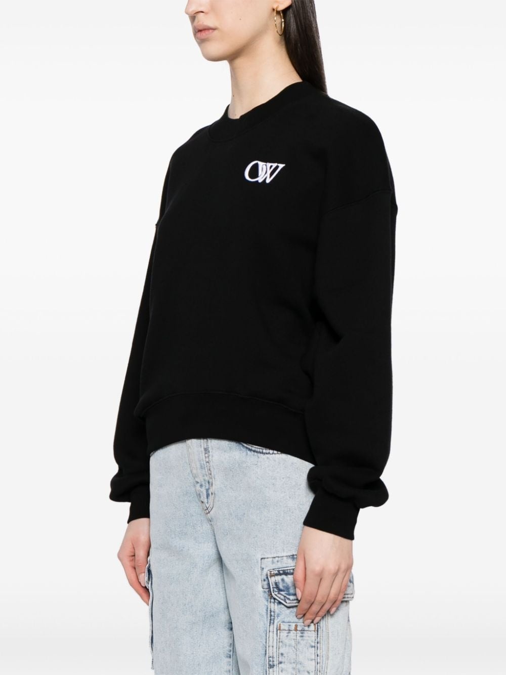 initial-appliquÃ© sweatshirt - 3