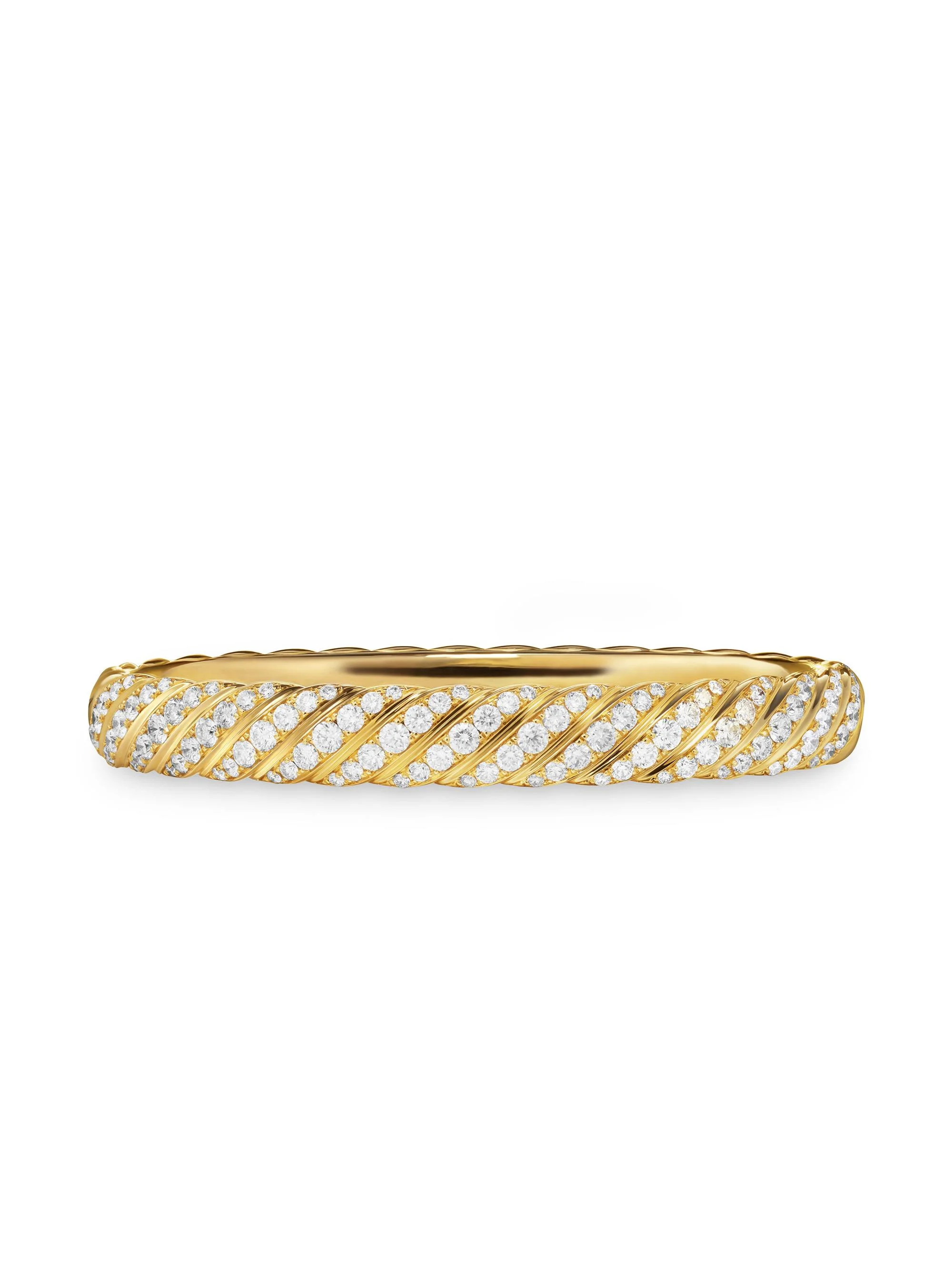 Women's Sculpted Cable Bangle Bracelet in 18K - Diamond - 1