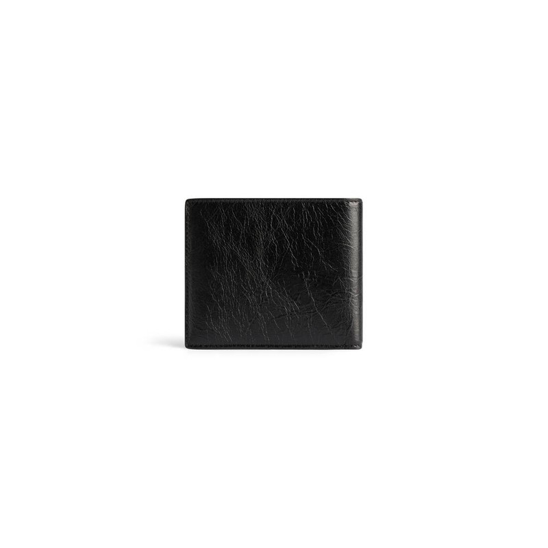 Men's Cash Square Folded Wallet Diy Metal  in Black/white 2