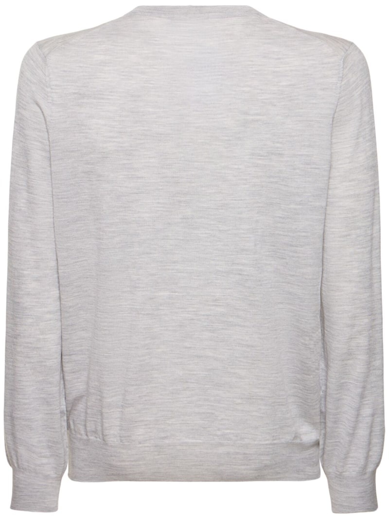 Wool cashmere crewneck sweater - 3