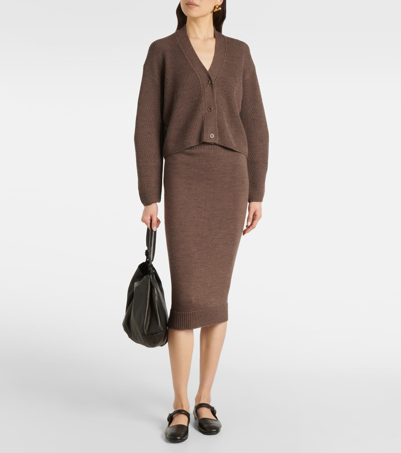 Max Mara Melk virgin wool midi skirt outlook