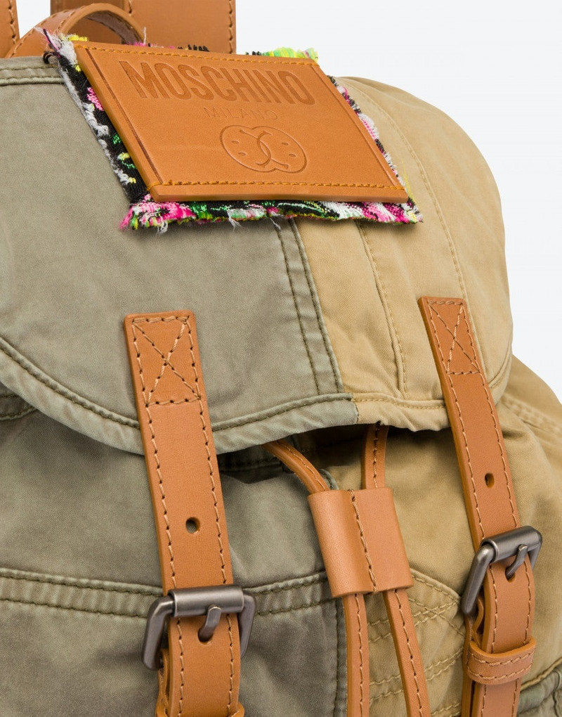 PATCHWORK COTTON SATIN BACKPACK 4