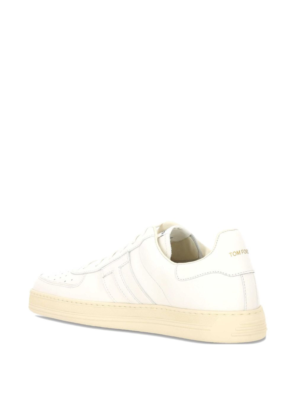 leather panelled sneakers - 4