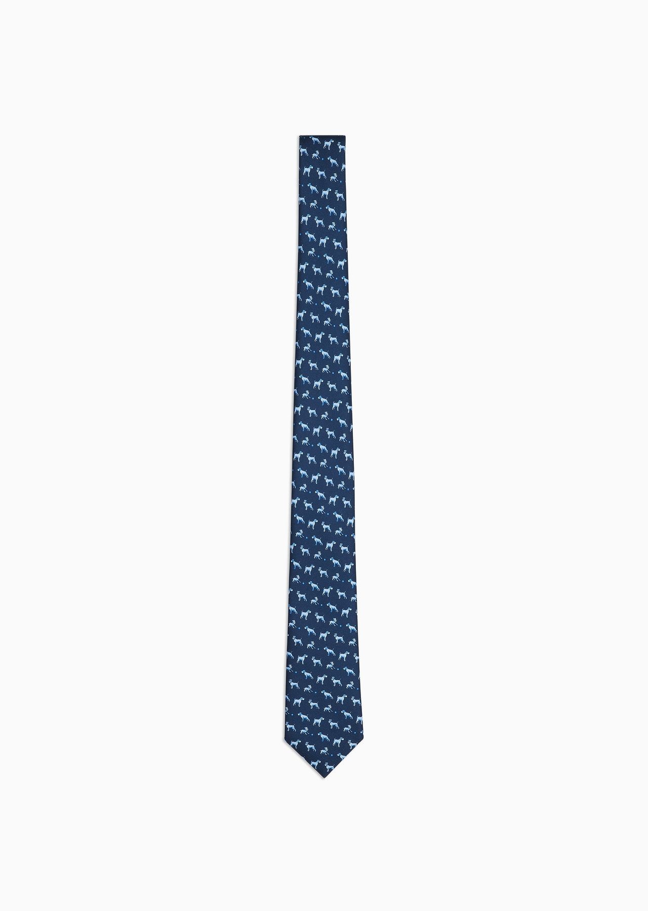 ASV silk tie with puppy print - 1