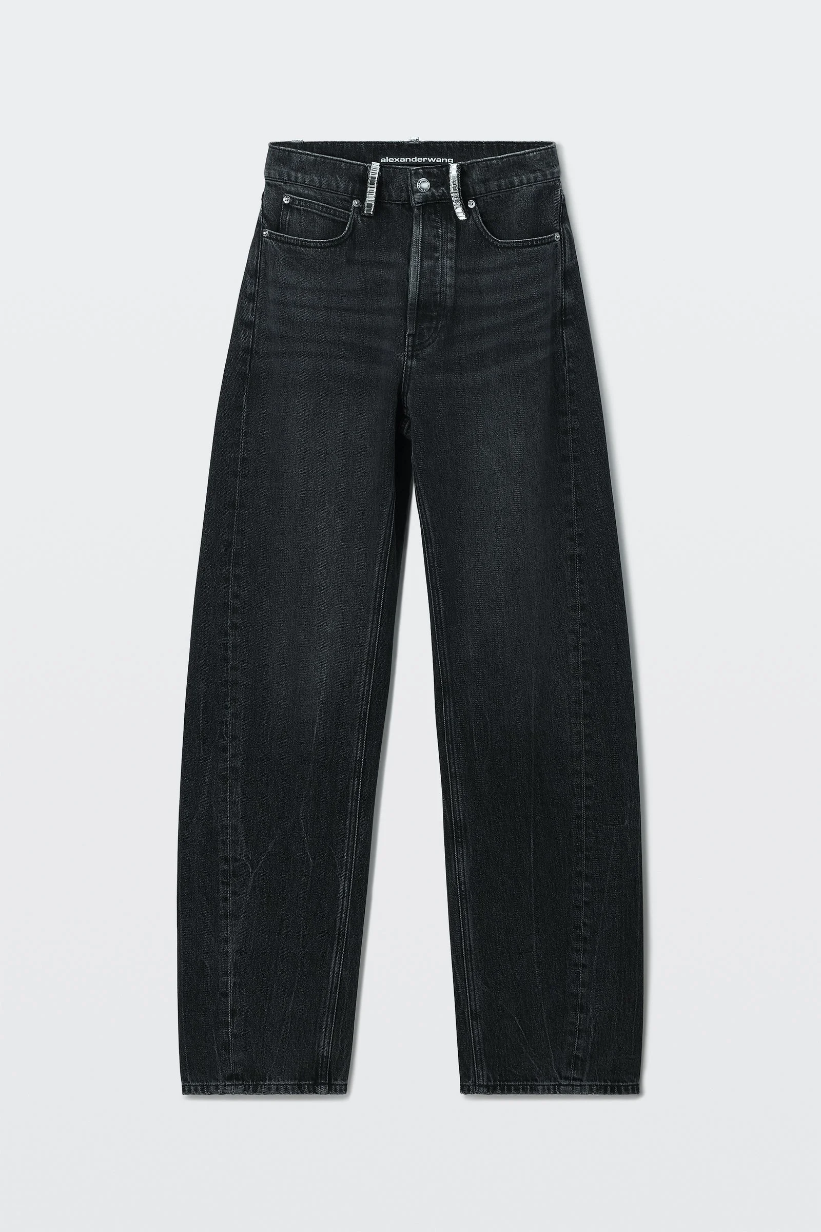 crystal hotfix belt loop mid-rise relaxed jean - 1