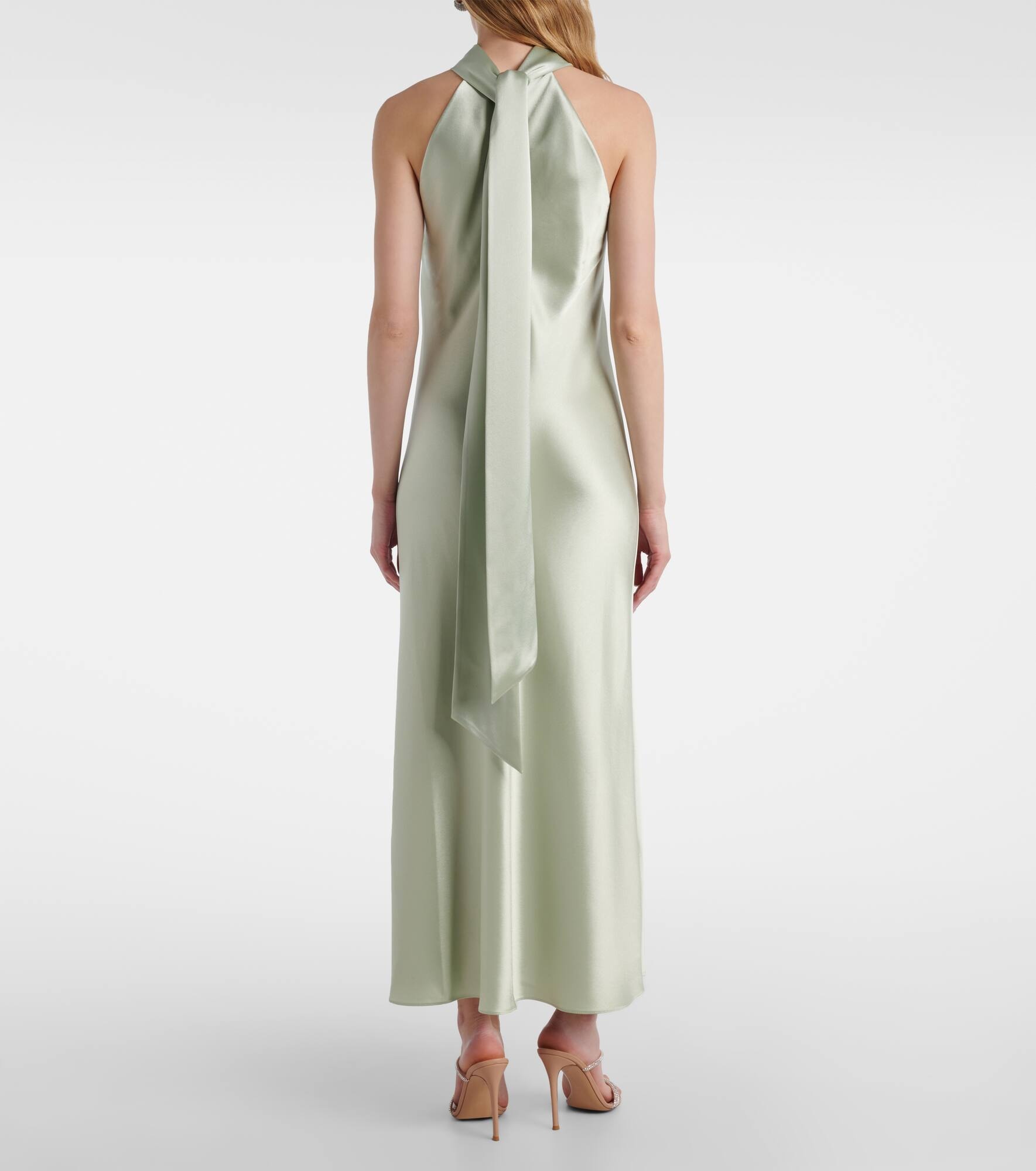 Sienna scarf-detail satin maxi dress - 3