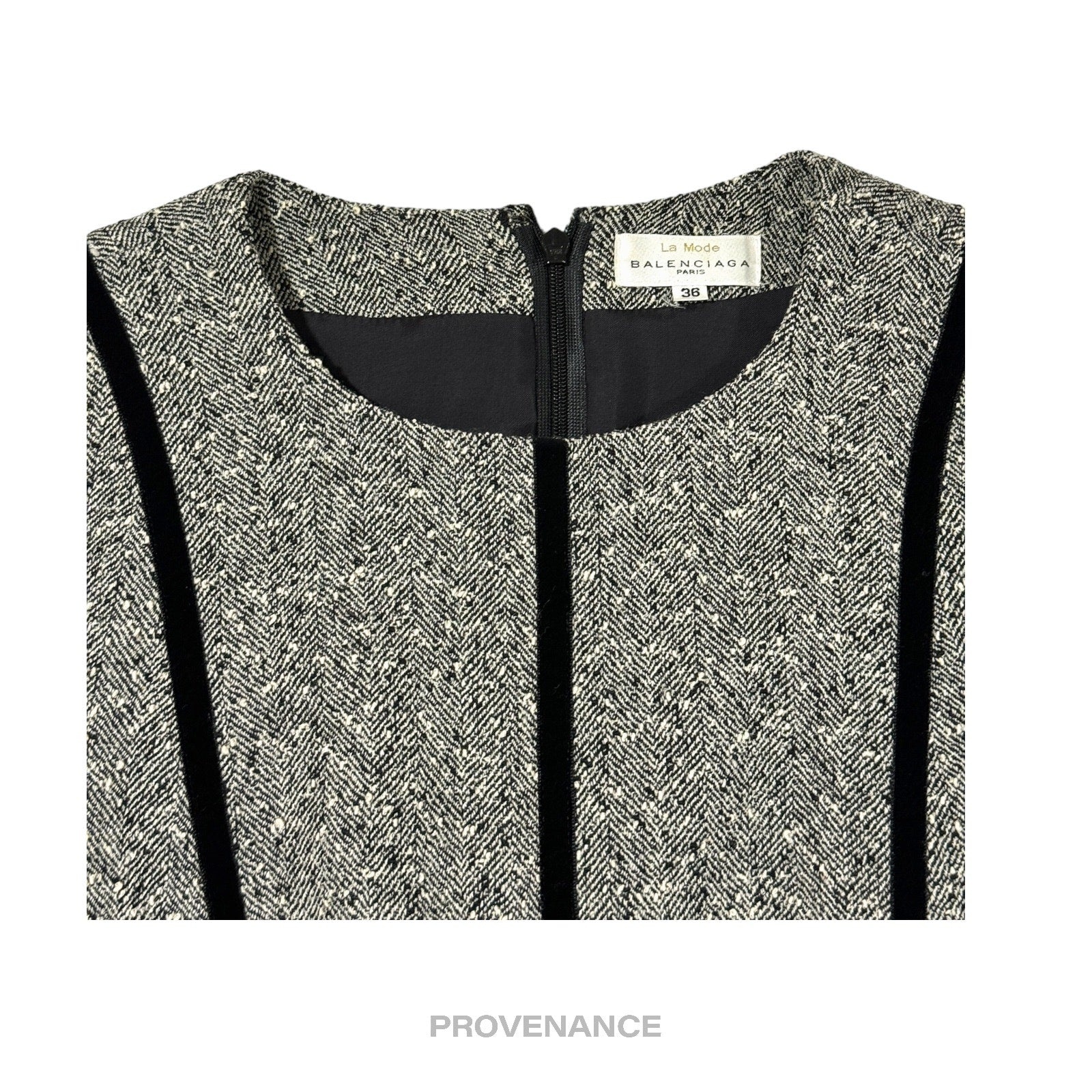 Balenciaga Docking Dress - Herringbone Bouclé Velour - 3
