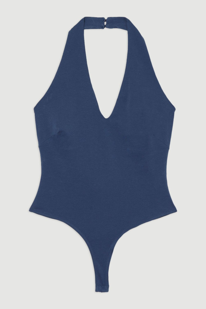 Stretch Cotton Jersey Halter Jersey Bodysuit 4