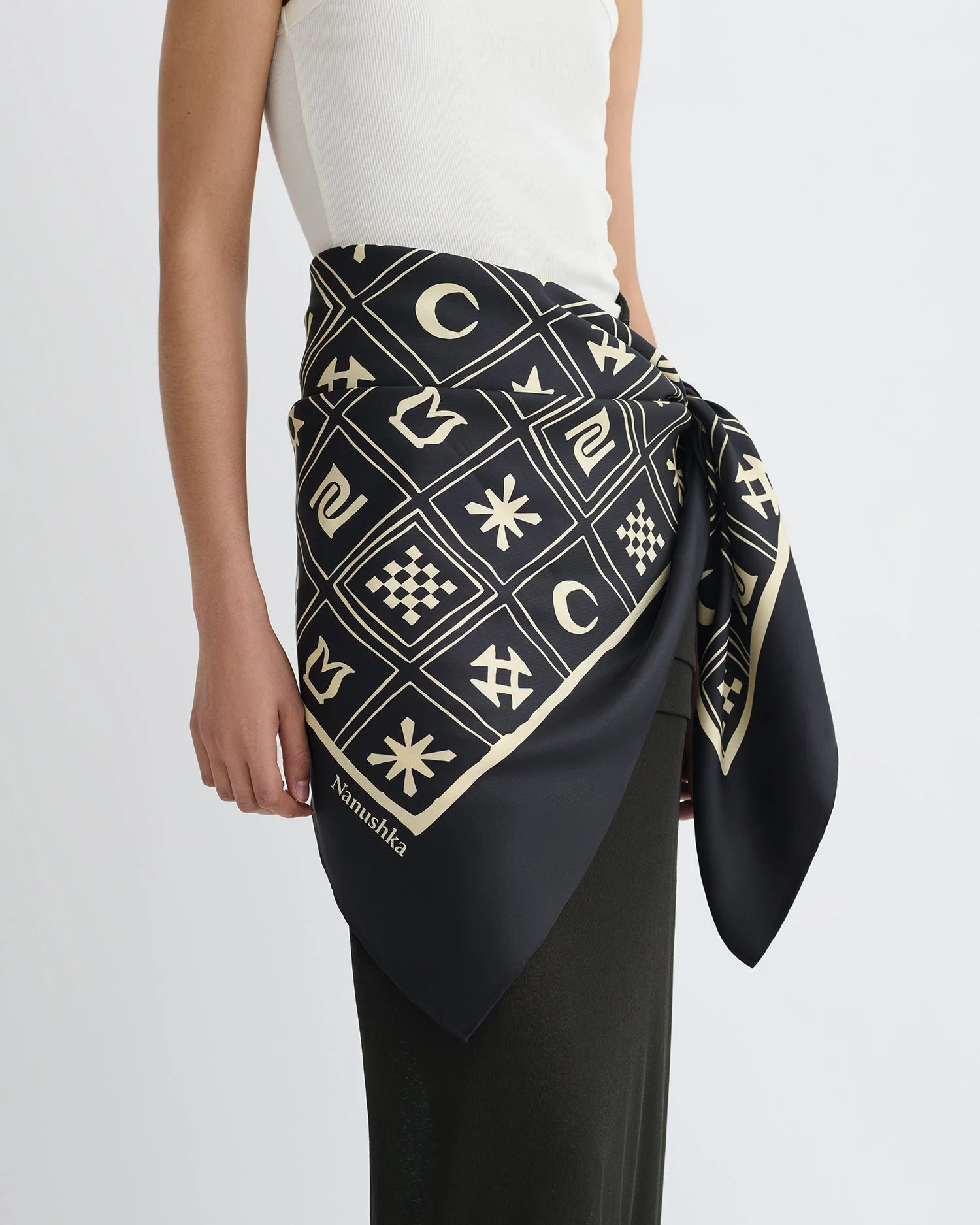 Printed Silk Scarf - 1