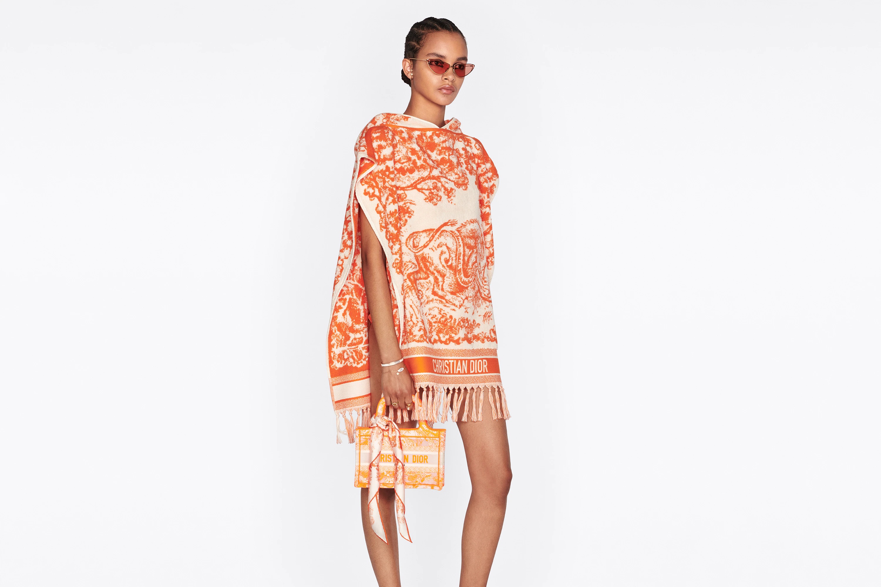 Toile de Jouy Sauvage Hooded Poncho - 4