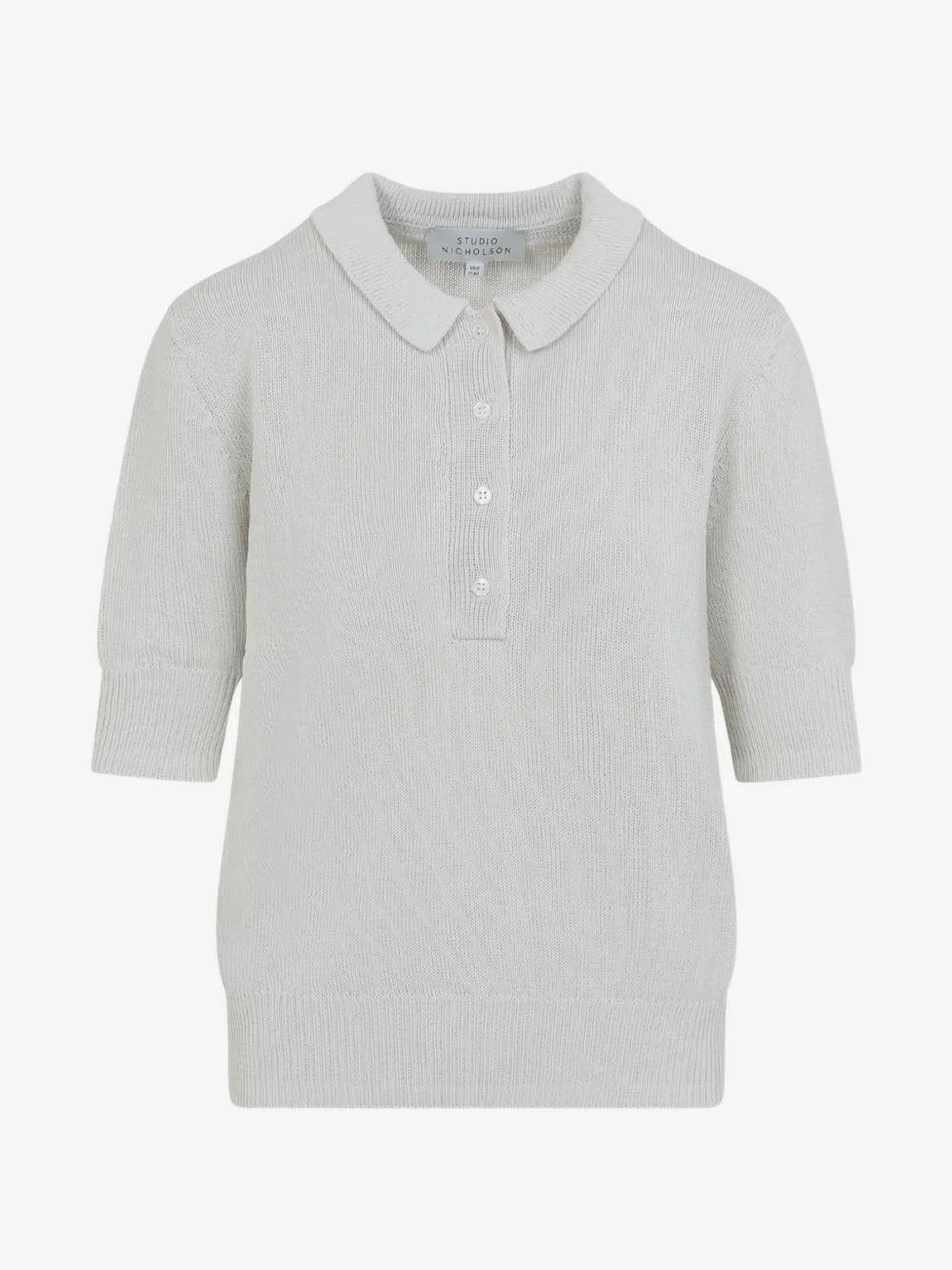 ribbed-knit polo shirt - 1