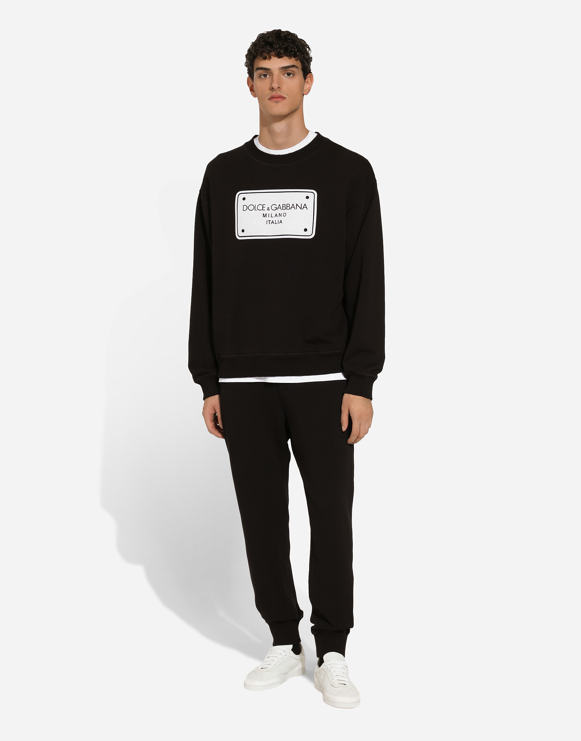 Jersey sweatshirt with DG logo tag embroidery - 5