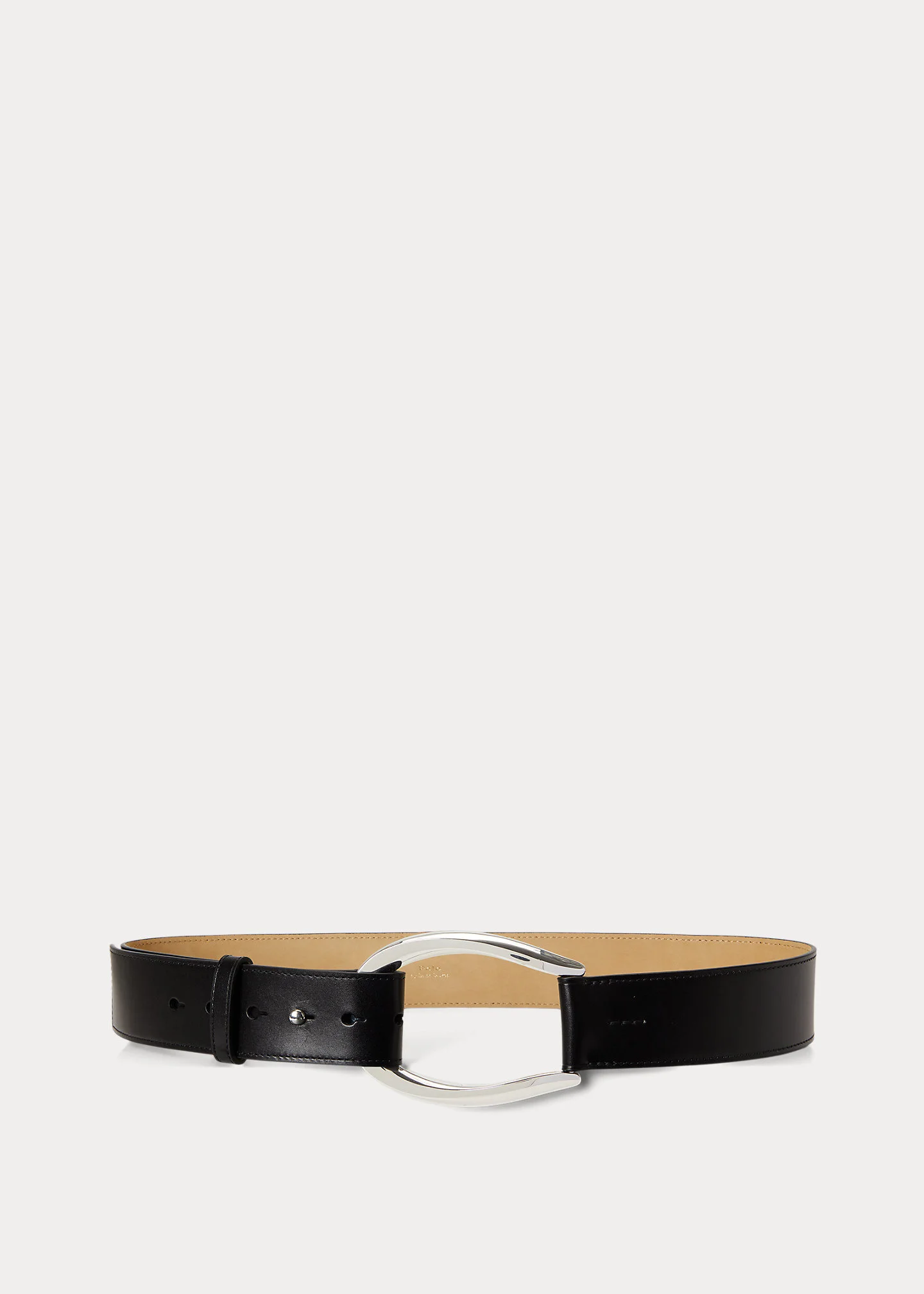 Stirrup-Buckle Wide Leather Belt - 1