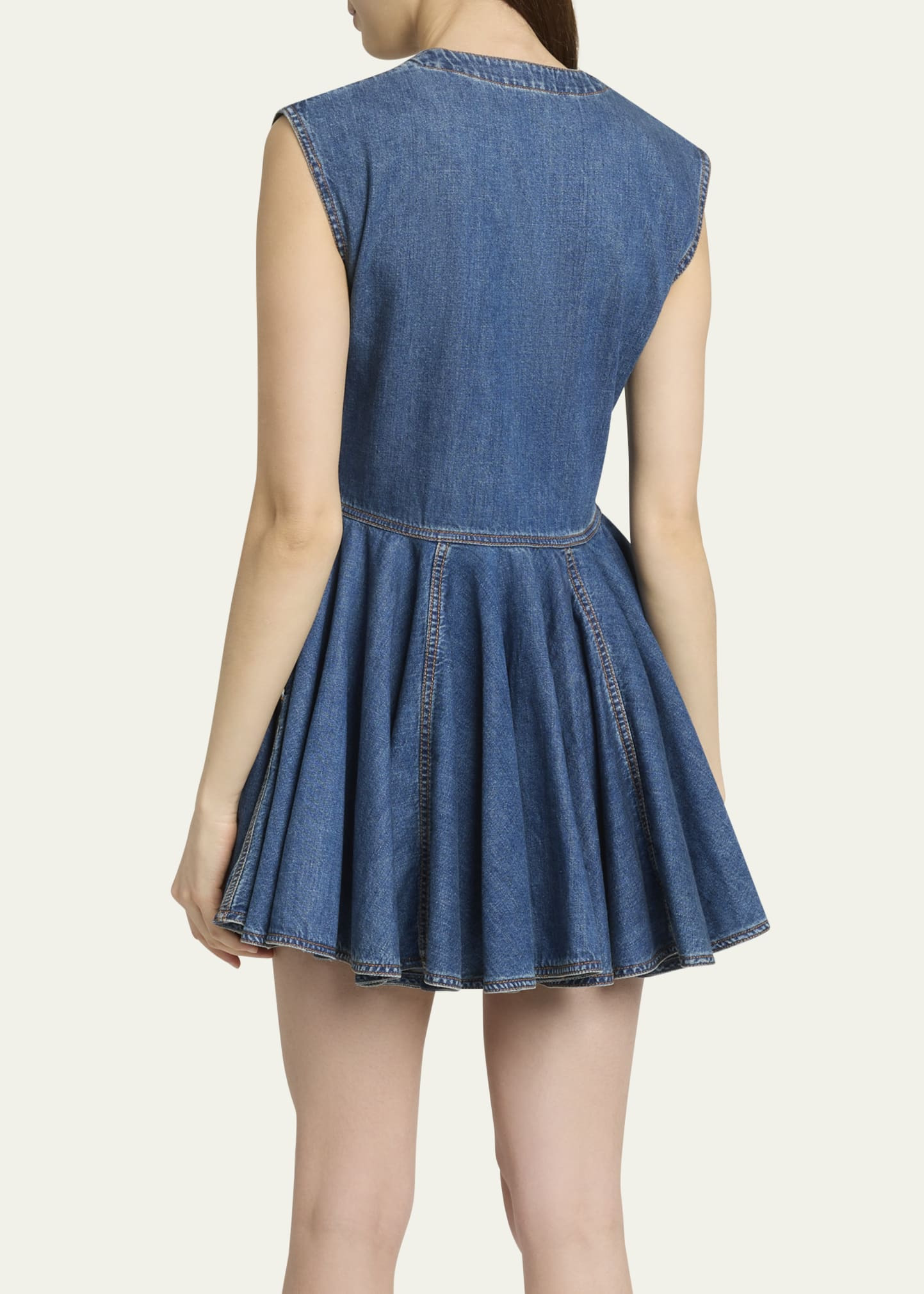 Sleeveless Denim Wrap Dress - 3