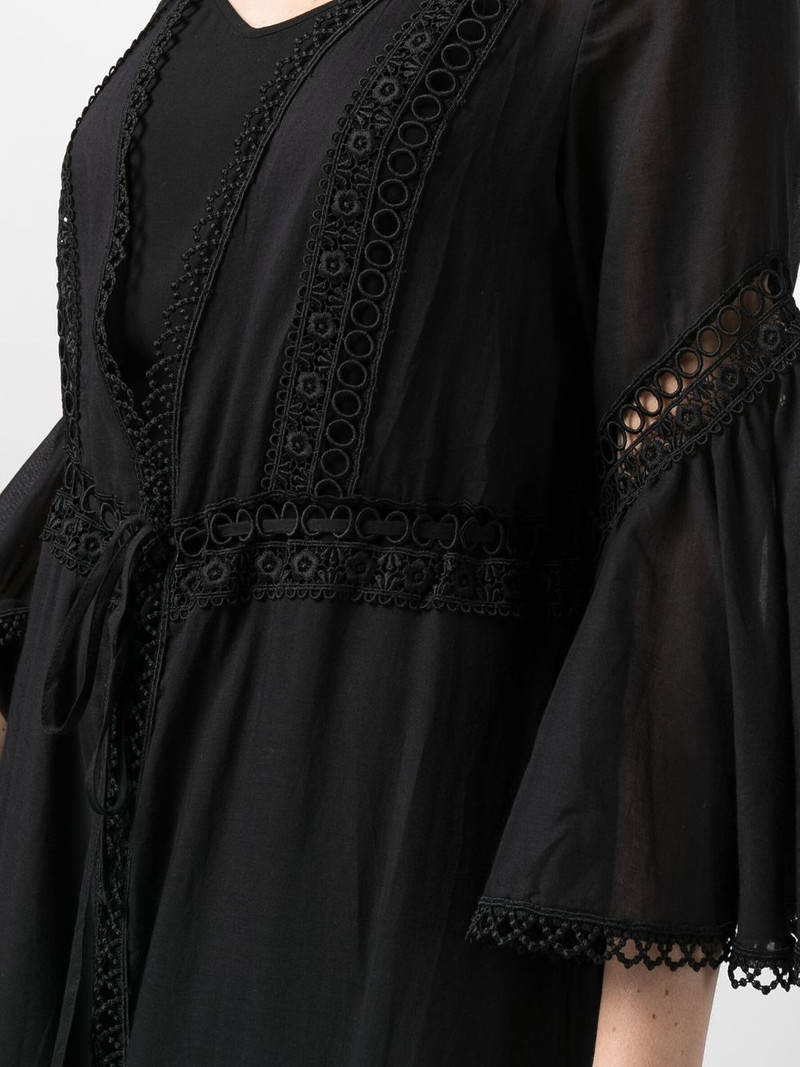floral-lace embroidered V-neck dress 5