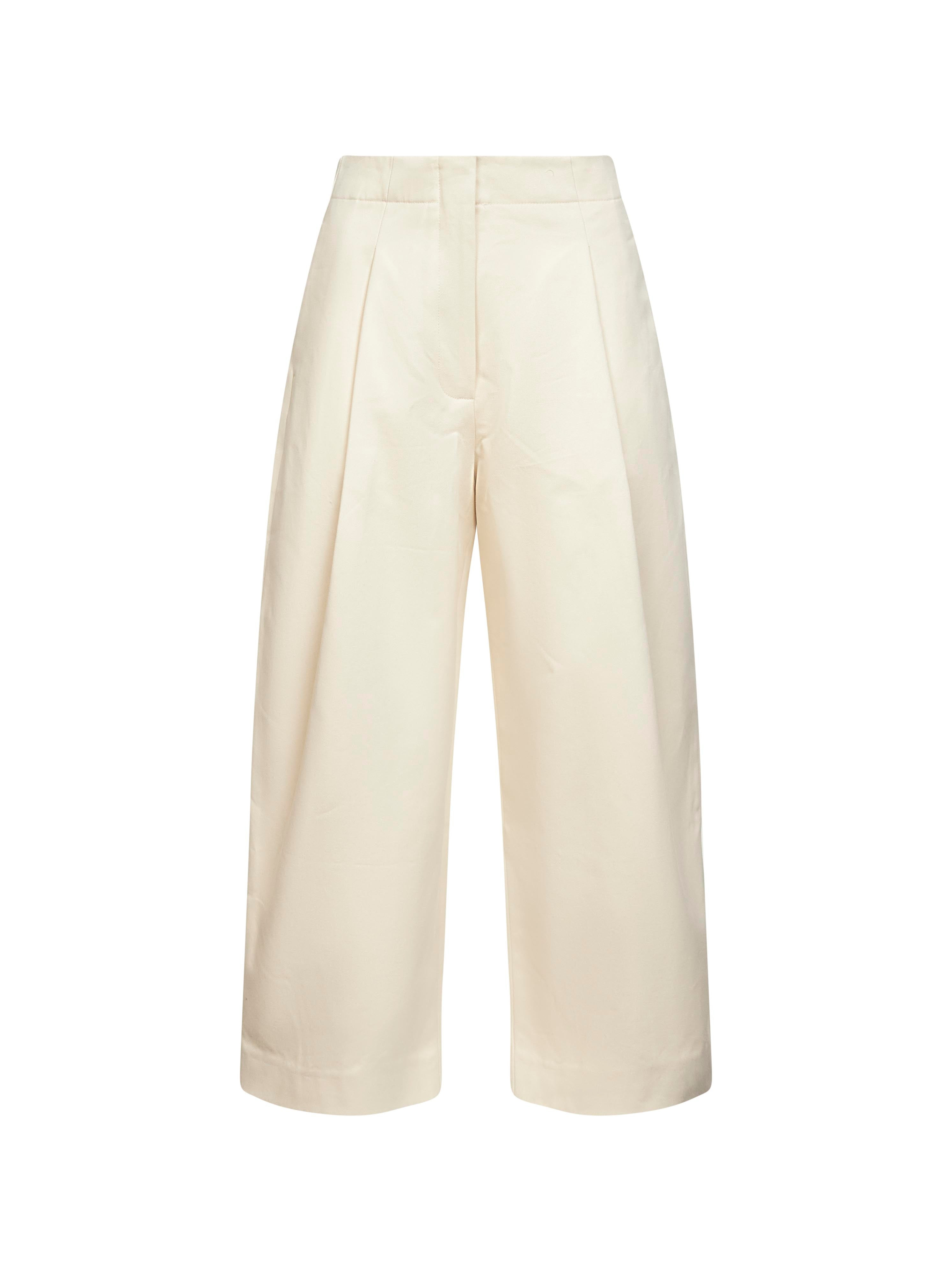 Cream cotton twill Dordoni trousers - 1
