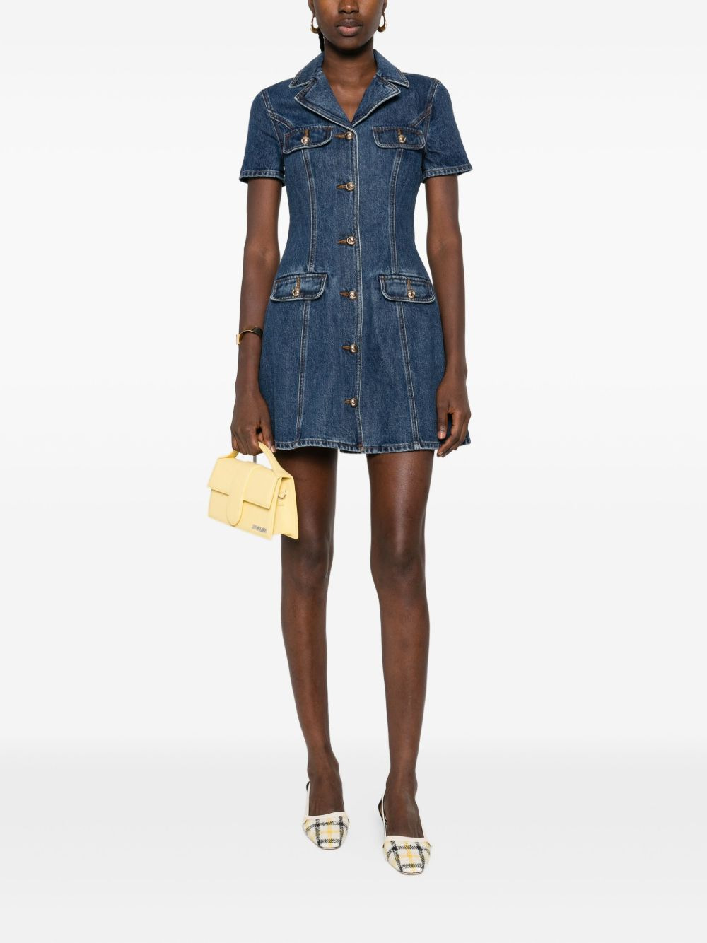 button-fastening denim dress - 2