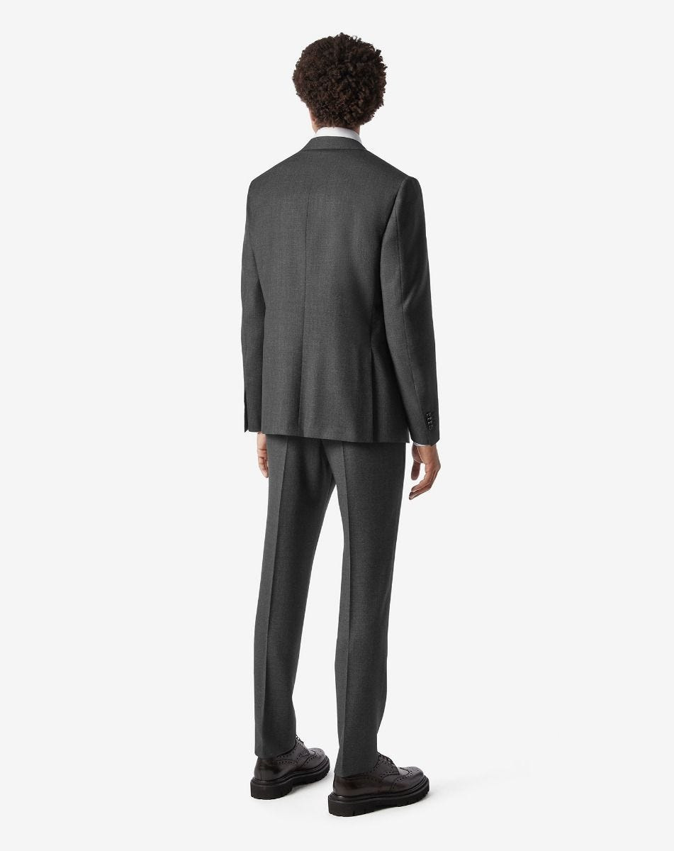 Grey S130's wool suit with micro-pattern - 3