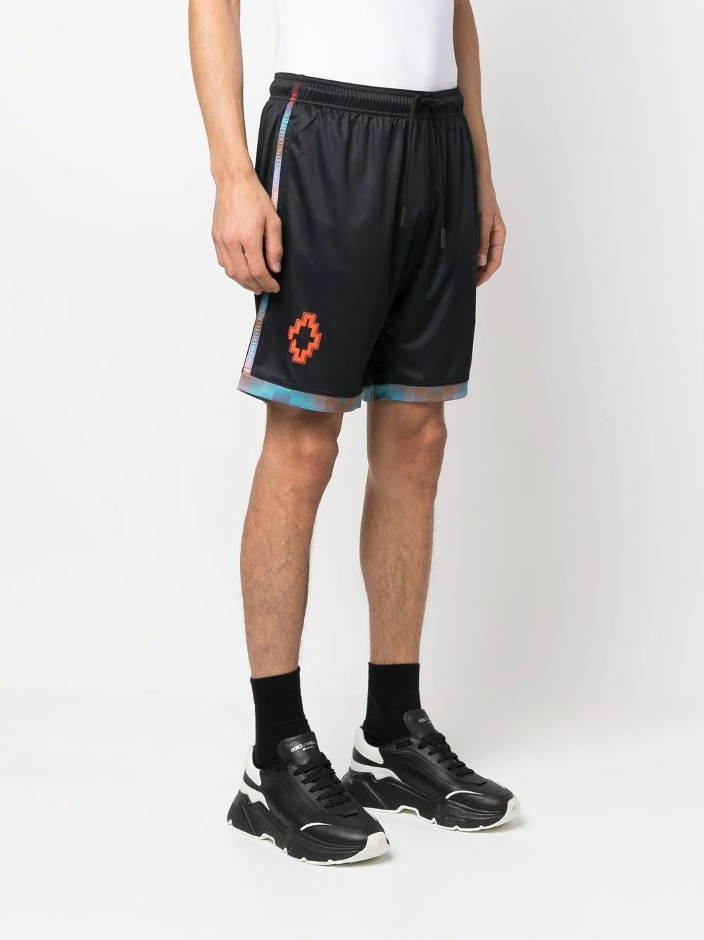 logo-print track shorts - 3