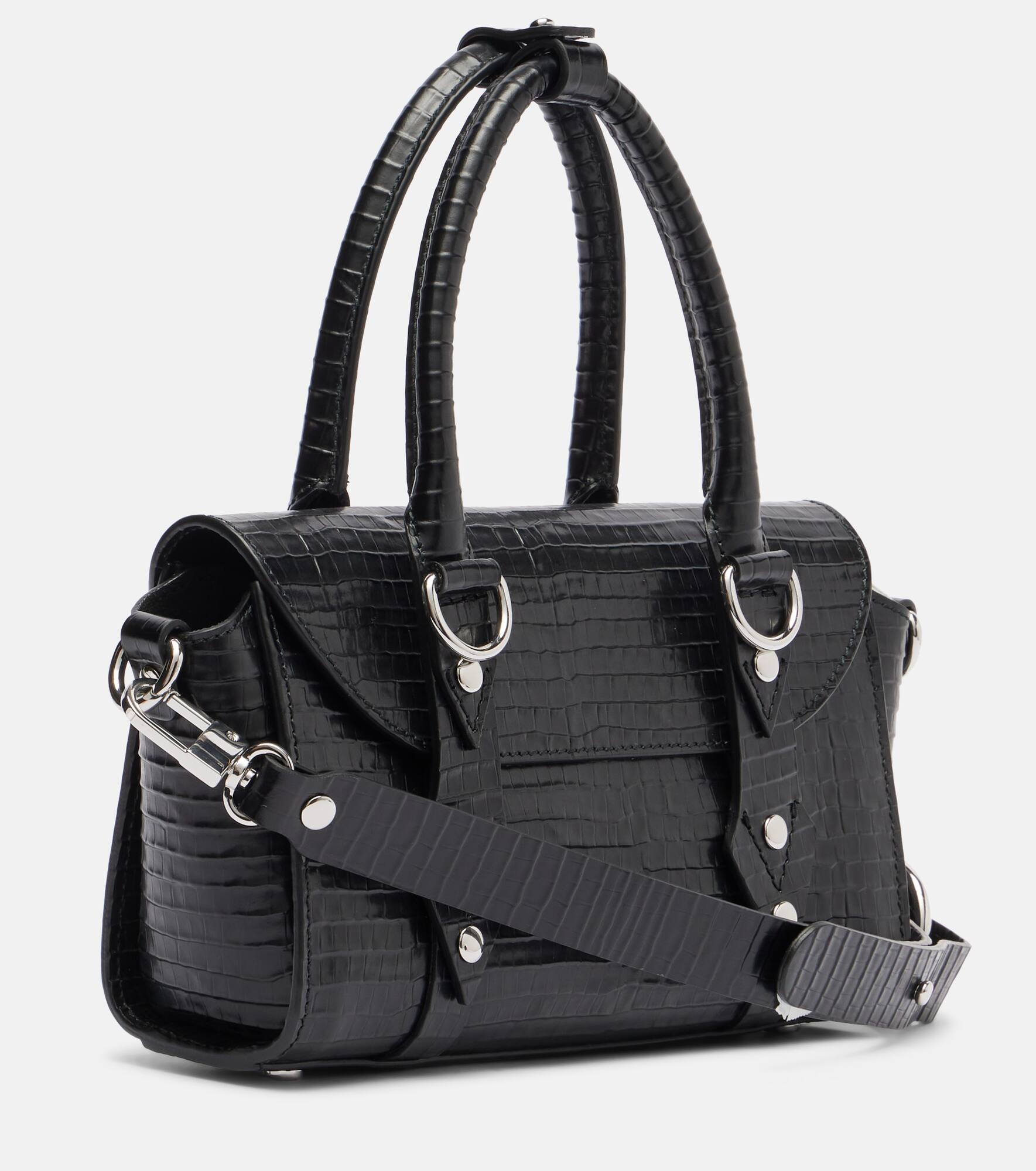 Bettina Mini croc-effect leather tote bag - 4