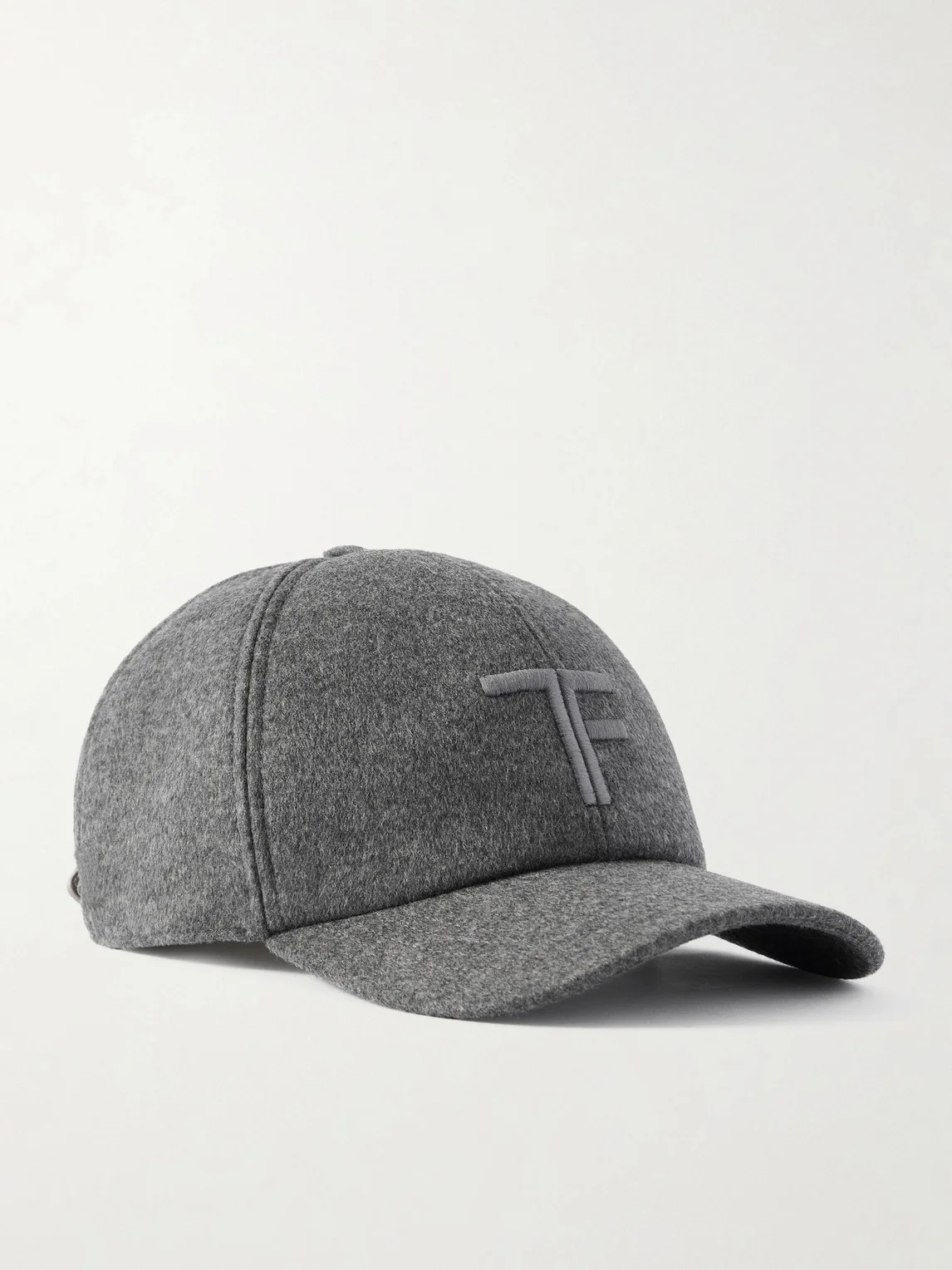 Leather-Trimmed Logo-Embroidered Cashmere Baseball Cap - 1