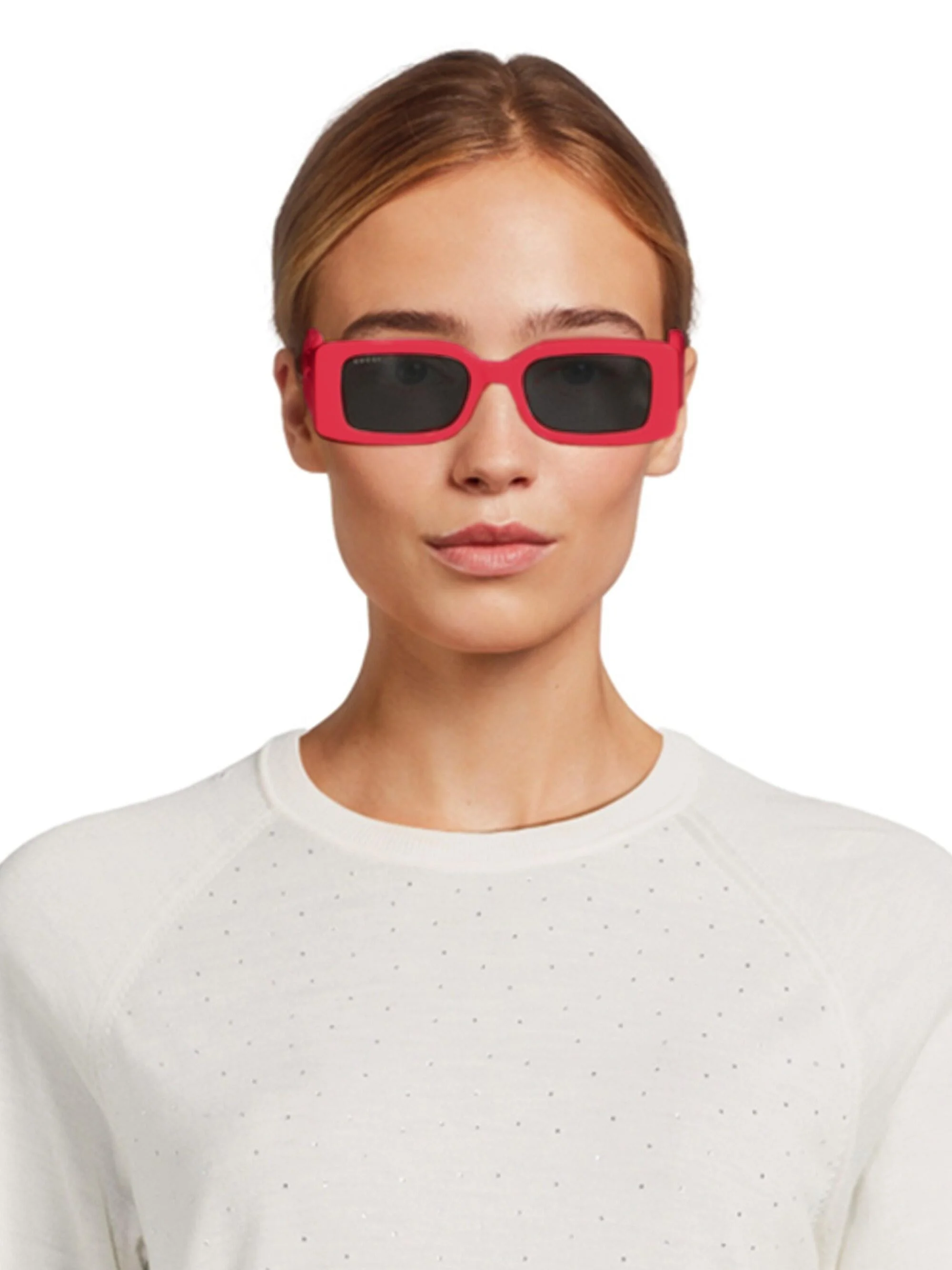 Rectangular Sunglasses Red - 1