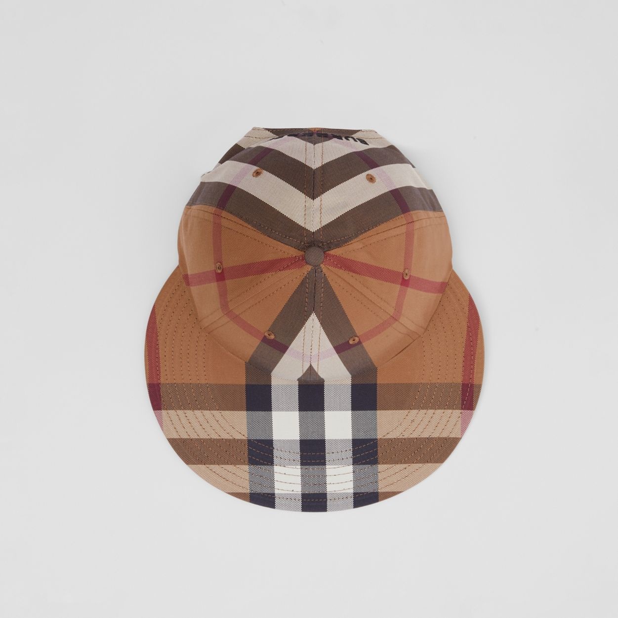 Exaggerated Brim Check Cotton Baseball Cap - 5