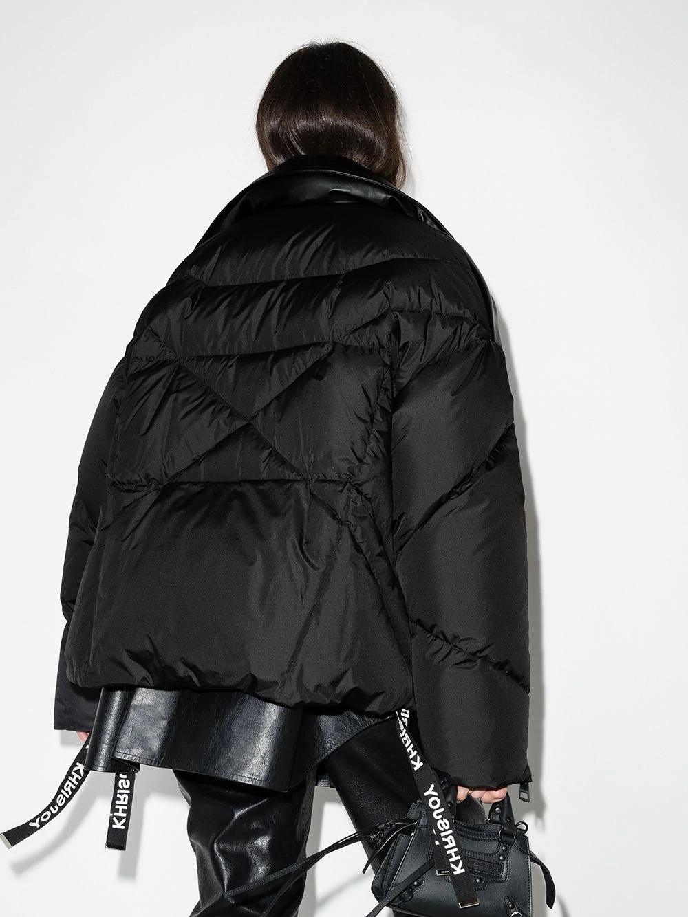 biker-style puffer jacket - 3