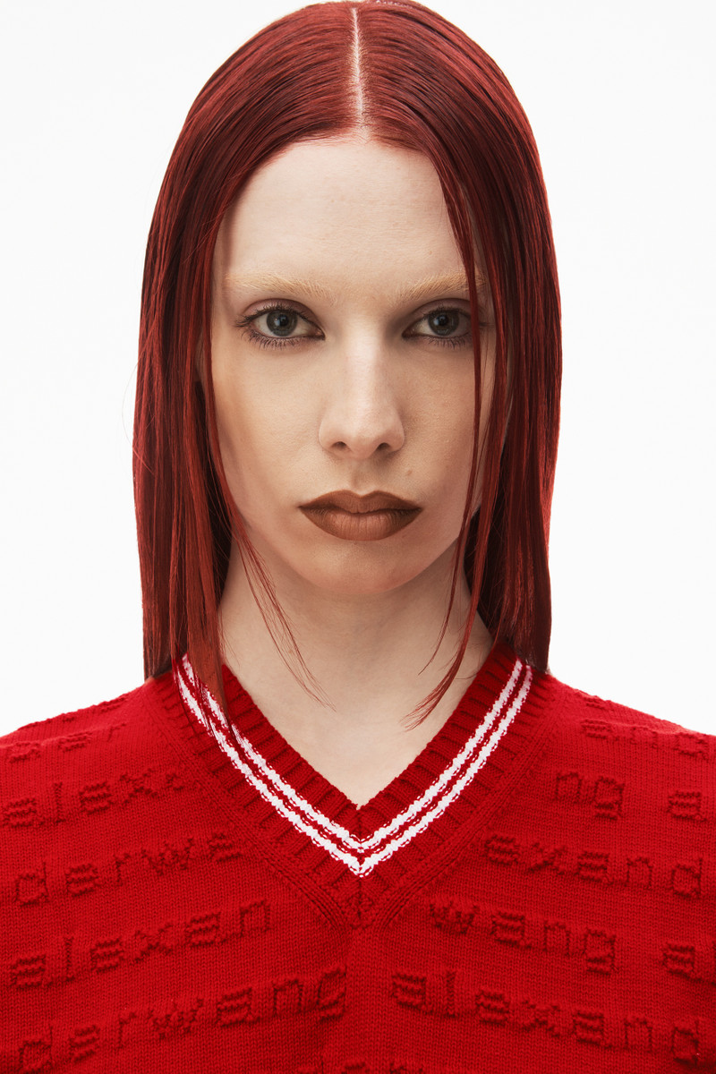 CROPPED V-NECK VEST IN COMPACT COTTON 5