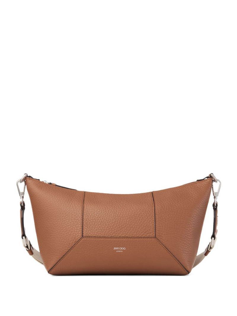 zip-detail calfskin messenger bag 1