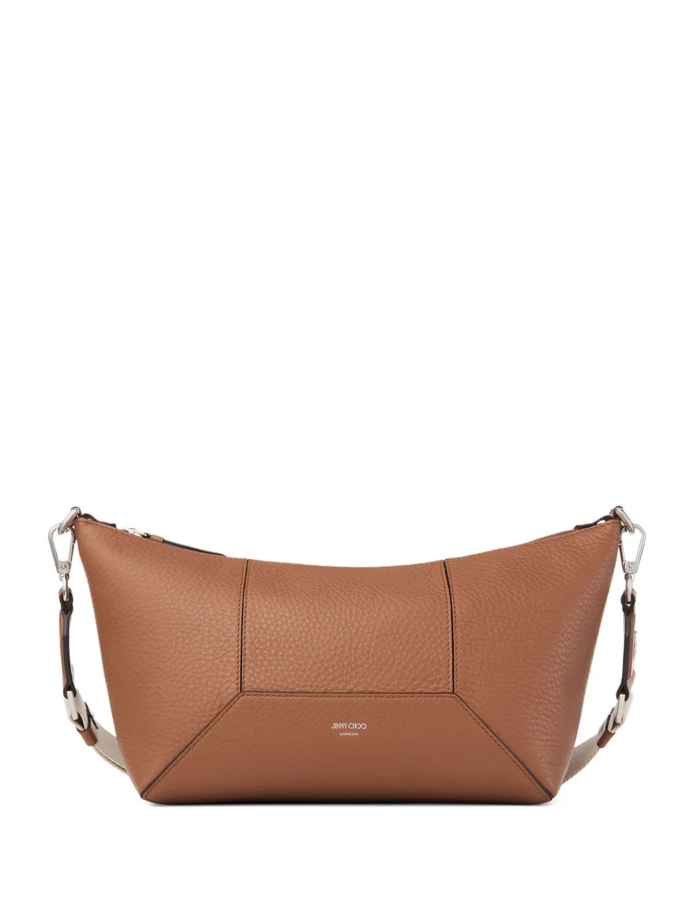 zip-detail calfskin messenger bag - 1