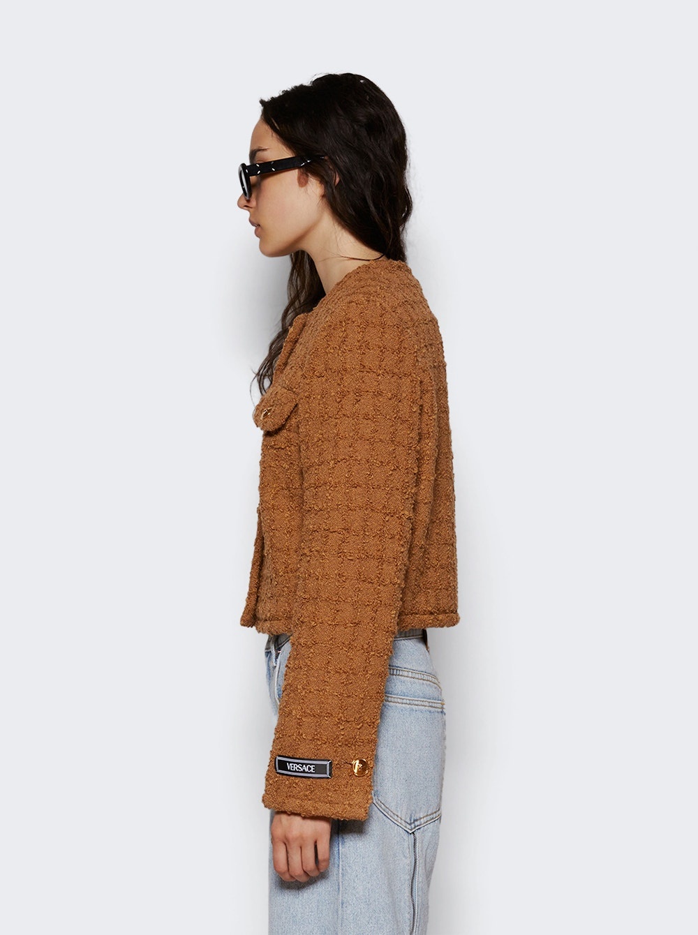 Heritage Tweed Cardigan Jacket Tan - 4