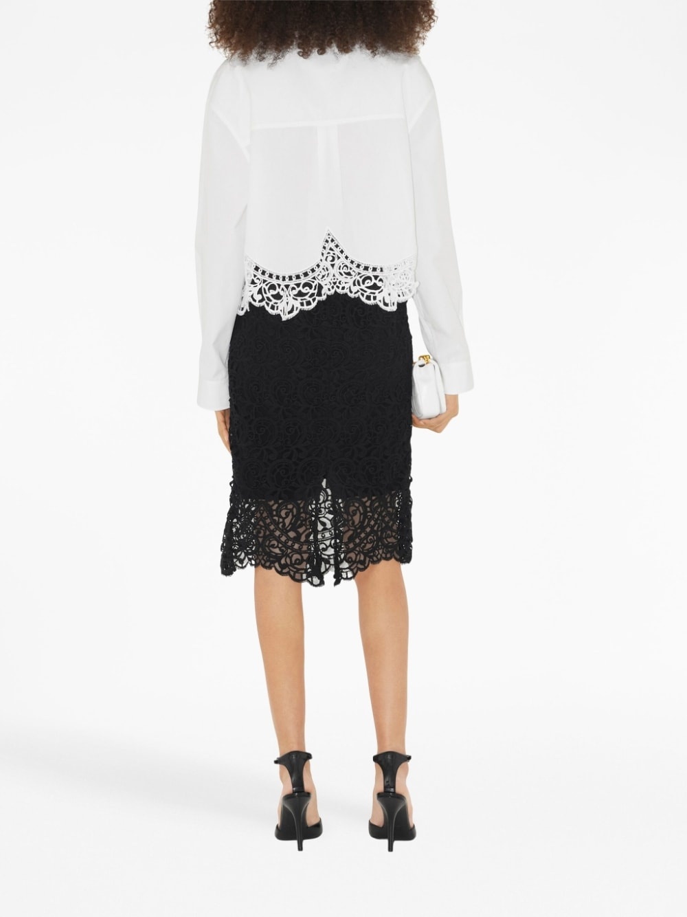 macramé-lace pencil skirt - 4