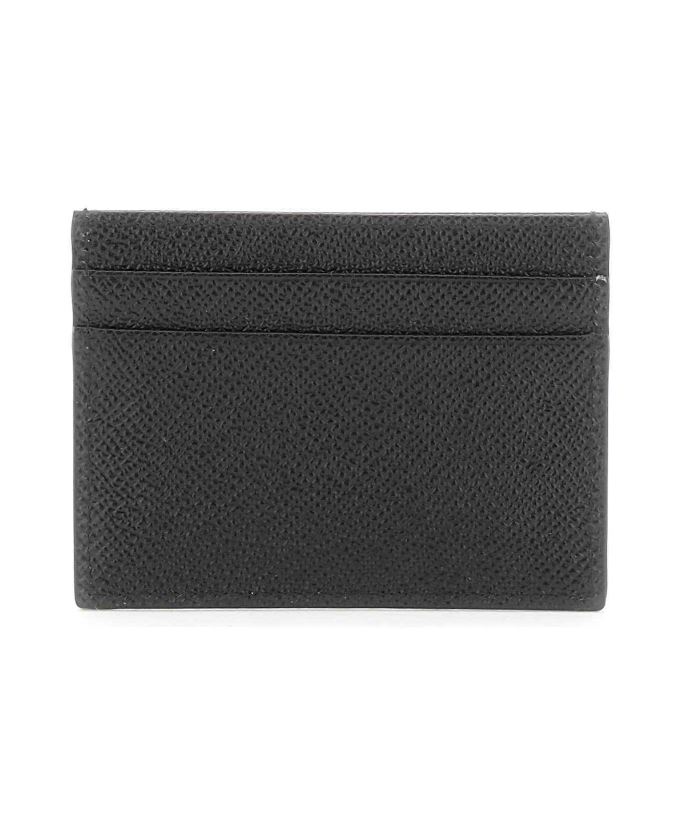 Black Leather Dauphine Card Holder - 3