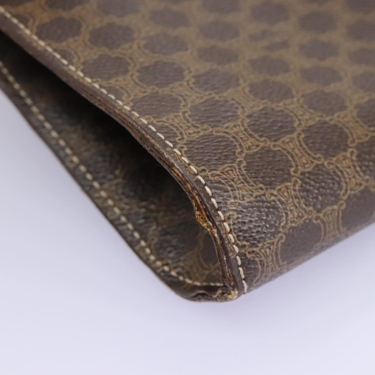 CELINE Macadam Canvas Shoulder Bag Pvc Brown Gold - 7