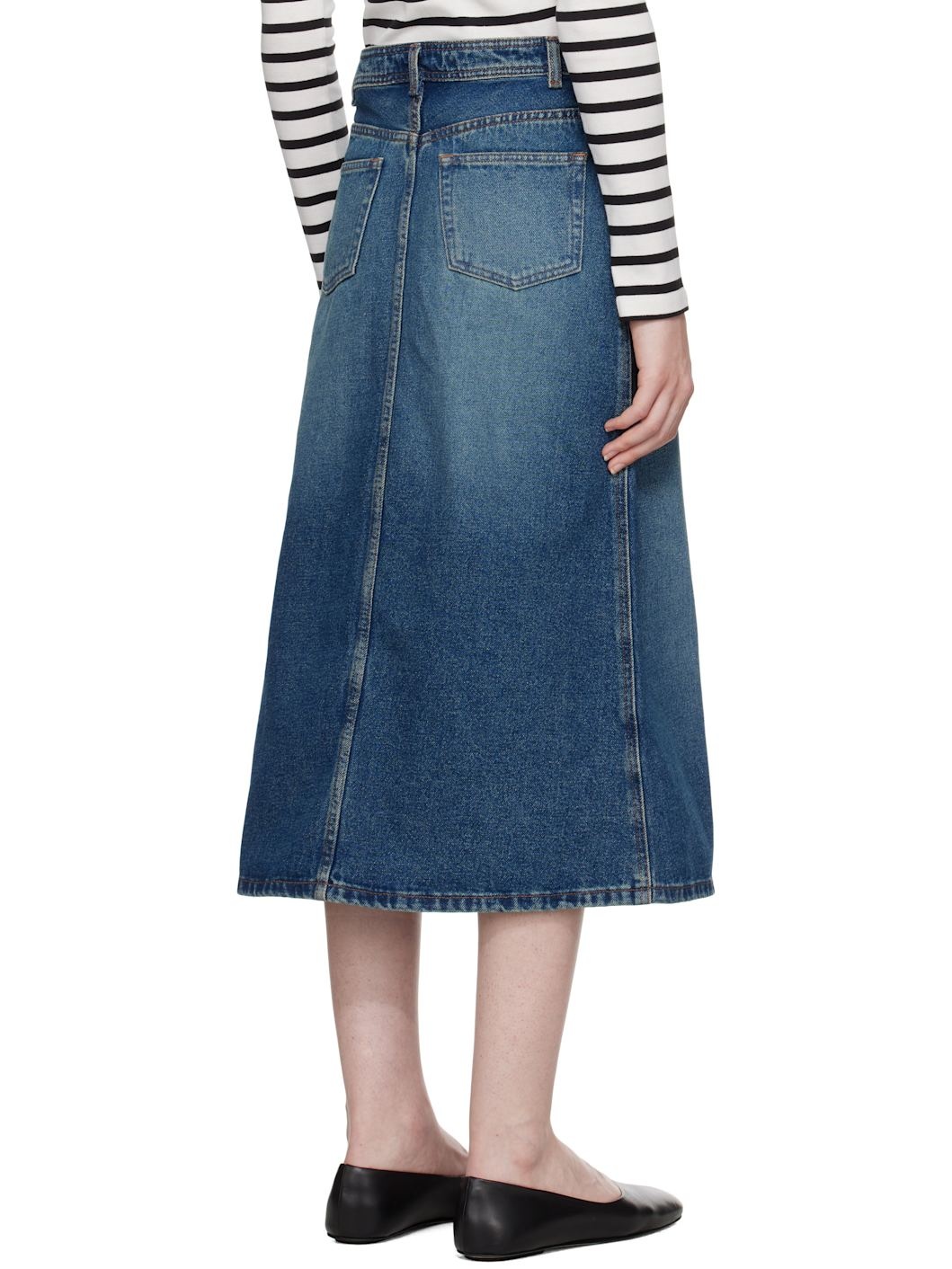 Indigo Georgia Denim Midi Skirt - 3