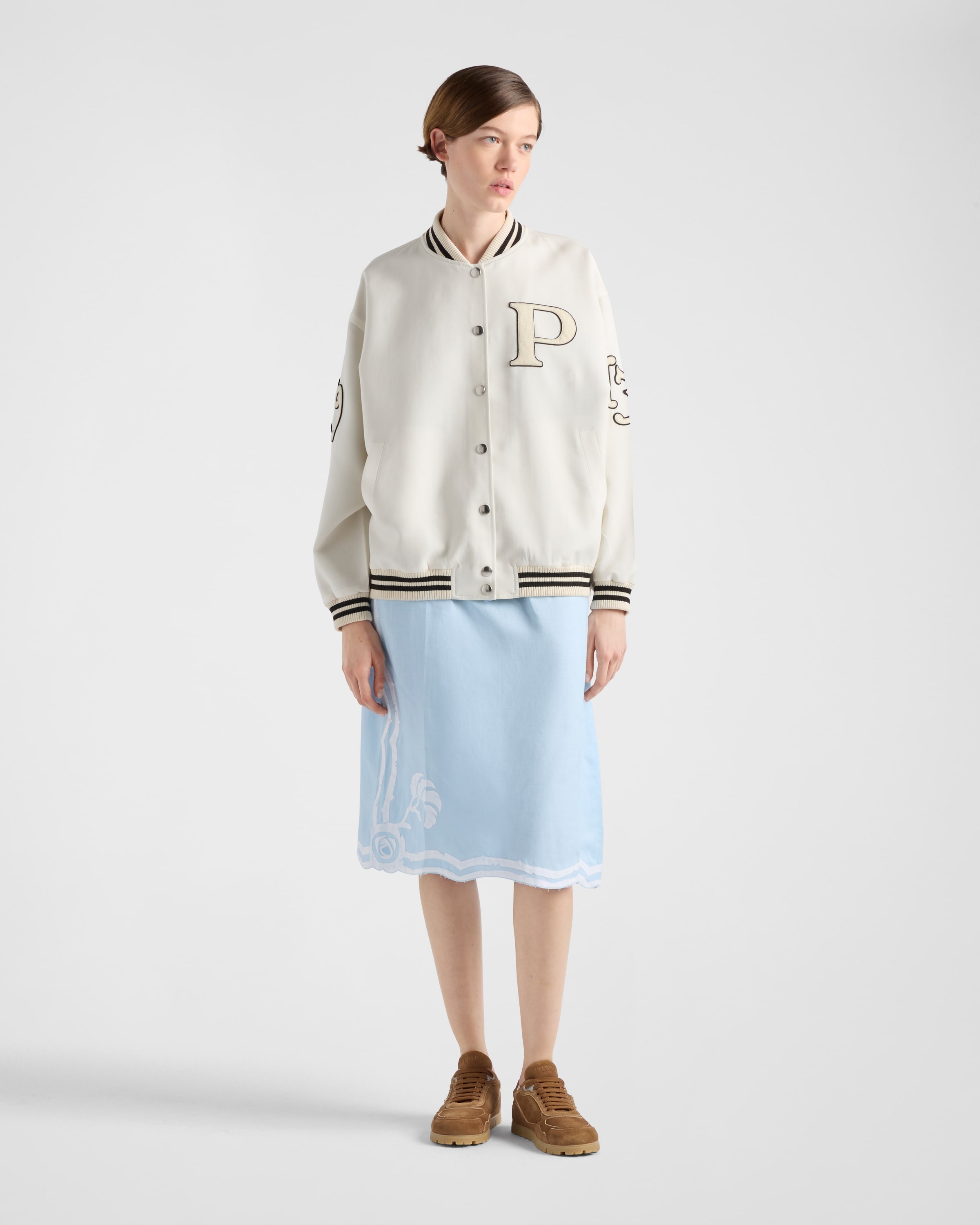 Kid mohair bomber jacket with patches - 2