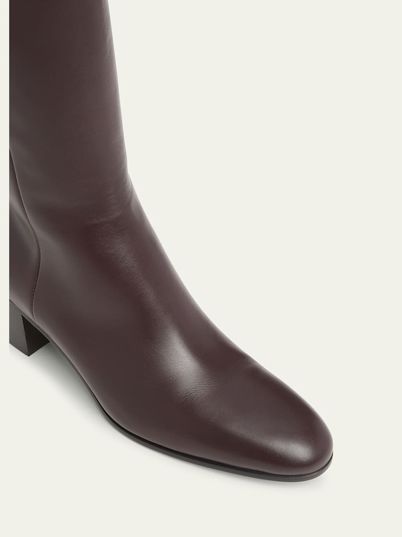 Gianvito Rossi Leather Block-Heel Knee Boots outlook
