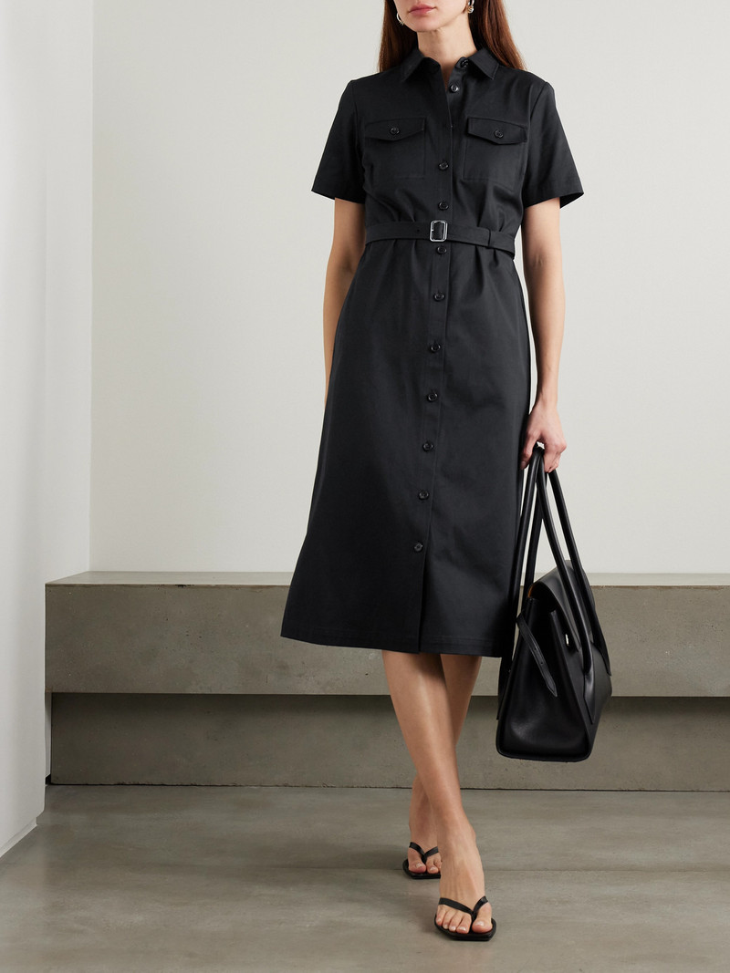 Theory Belted Cotton-blend Twill Midi Shirt Dress outlook