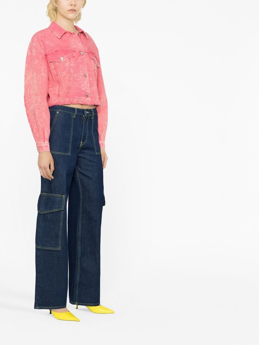frayed-detailing denim jacket - 4