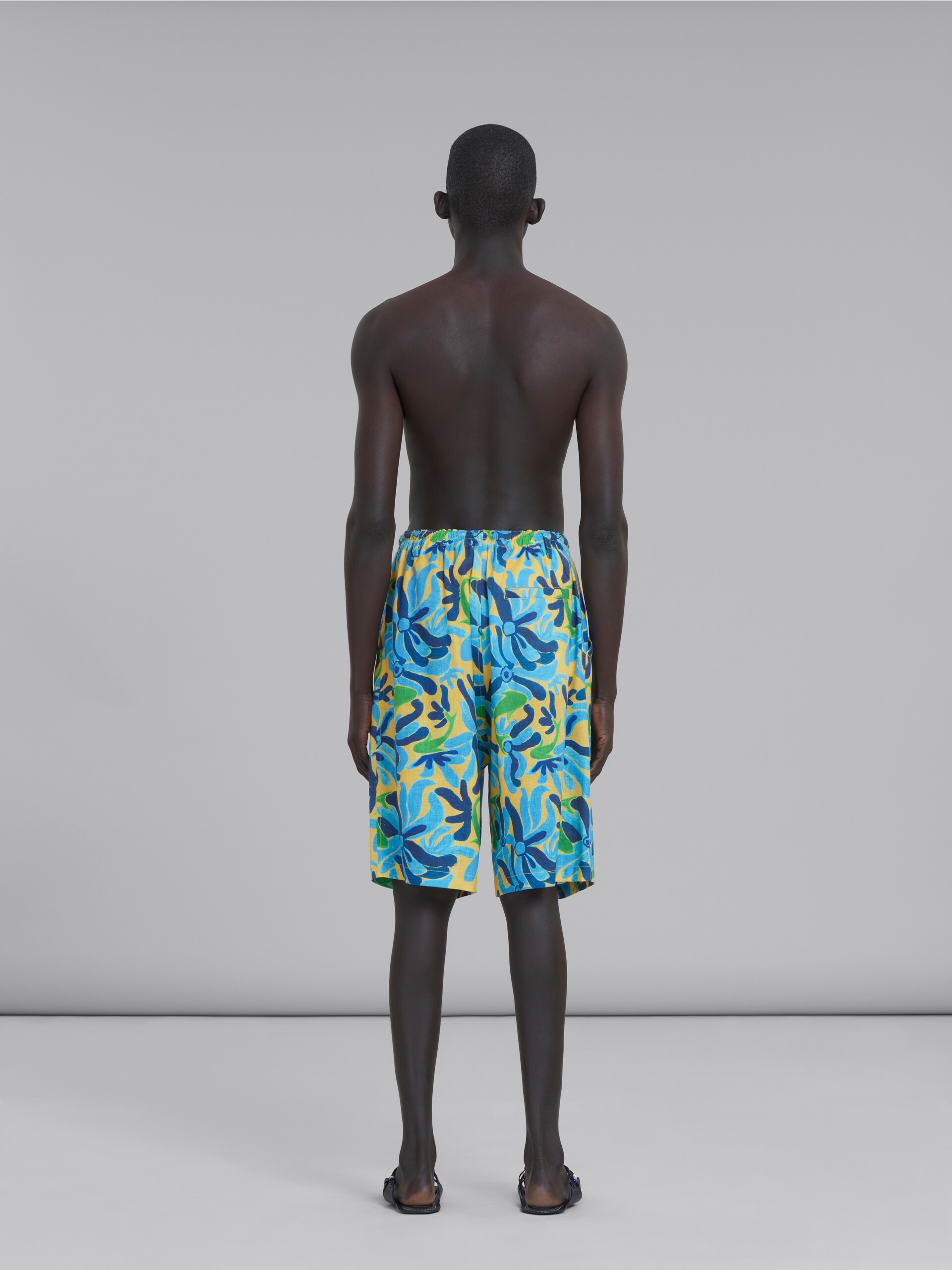 MARNI X NO VACANCY INN - GAUZE SHORTS WITH CHIPPY FISHES PRINT - 3