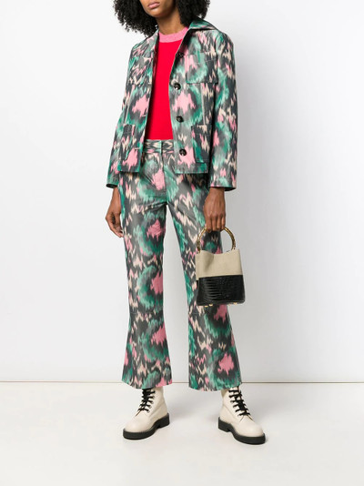 Marni abstract print flared trousers outlook