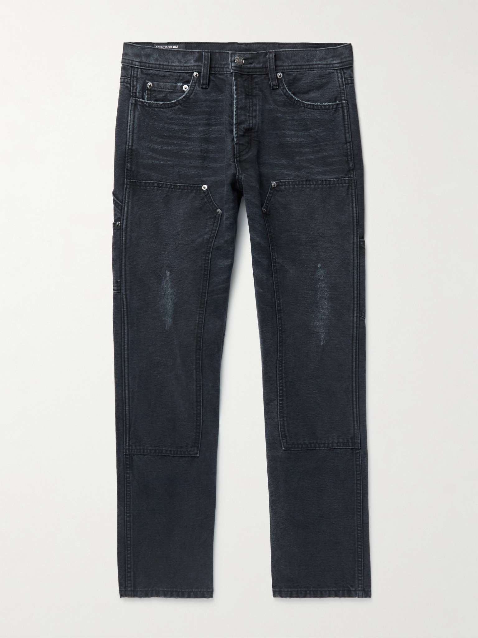 Panelled Straight-Leg Distressed Jeans - 1