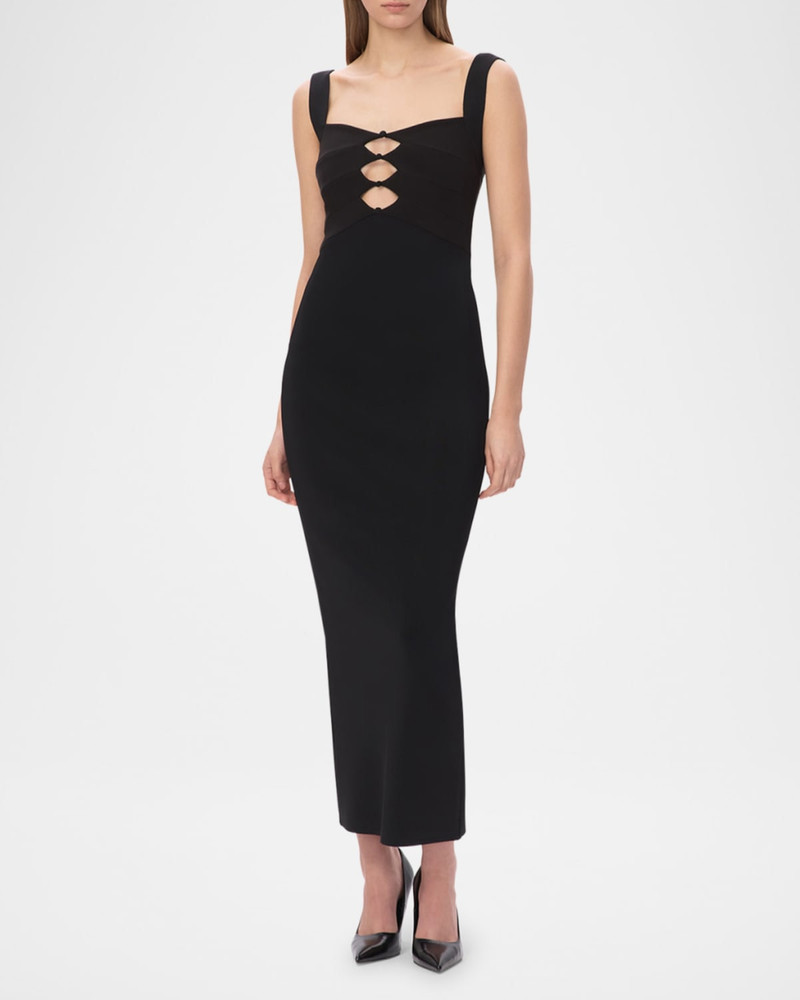 HERVE LEGER The Alessia Cutout Bodycon Ankle Gown outlook