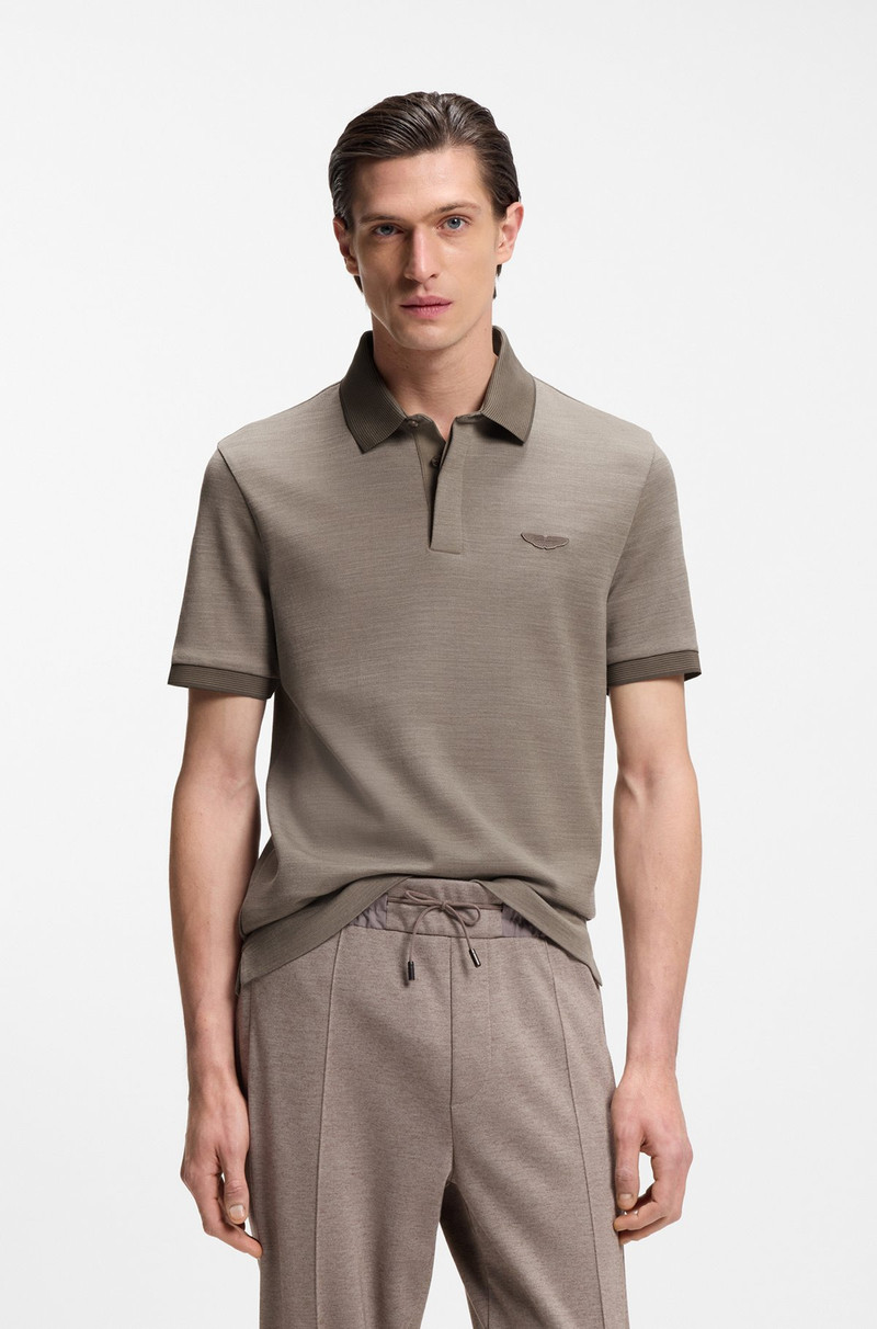 BOSS X ASTON MARTIN POLO SHIRT IN WOOL-COTTON PIQUÉ 2