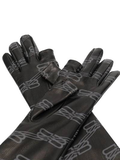 BALENCIAGA long cut-out leather gloves outlook