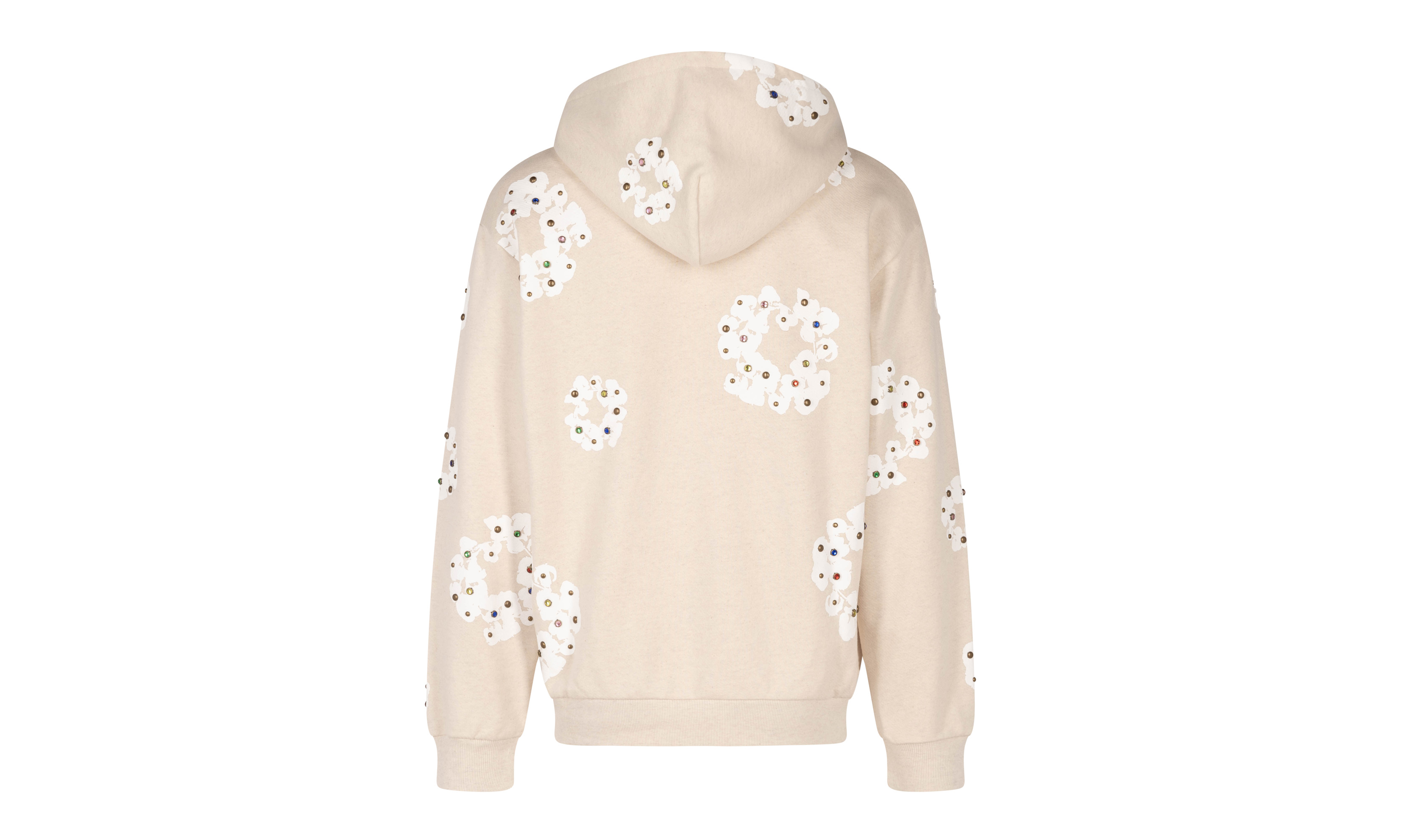 DENIM TEARS Rhinestone Cotton Wreath Zip Hoodie