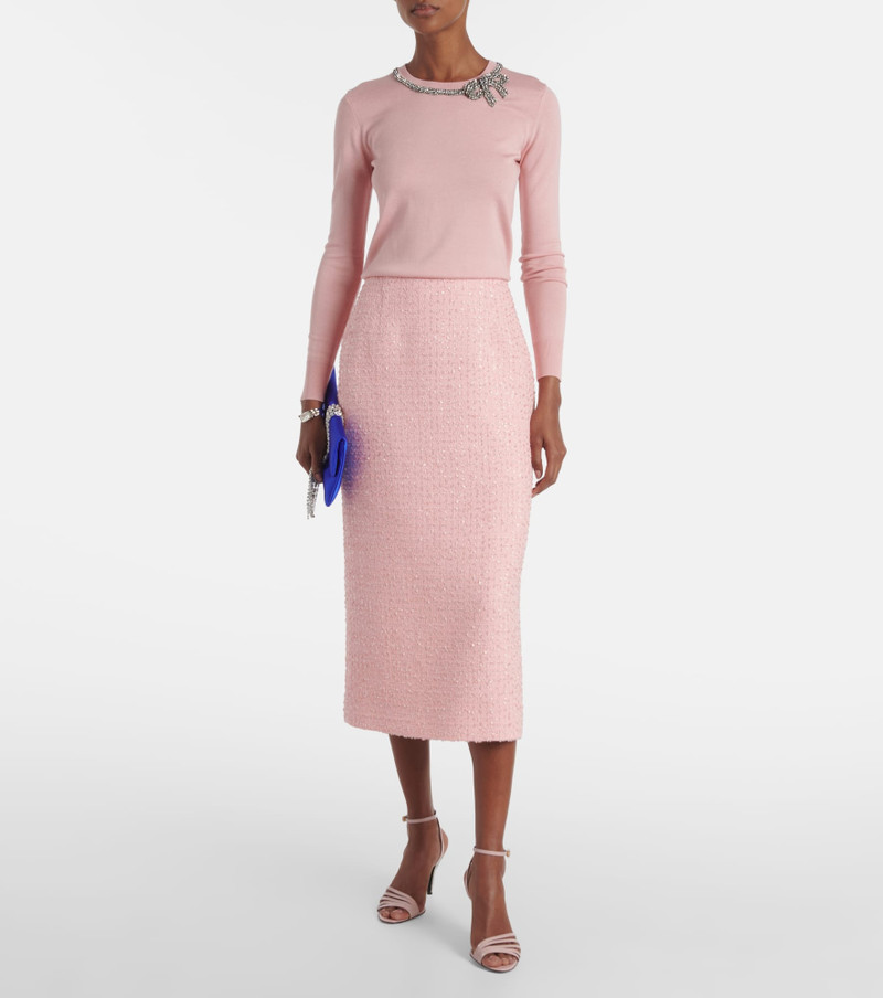 CAROLINA HERRERA Embellished silk and cotton sweater outlook